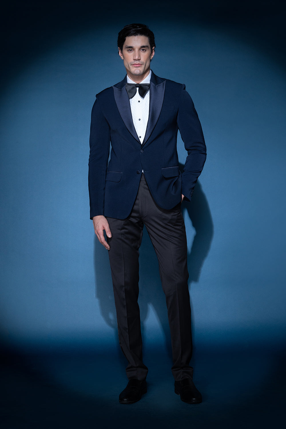 Navy Blue Satin Lapel Tuxedo Vmtu21