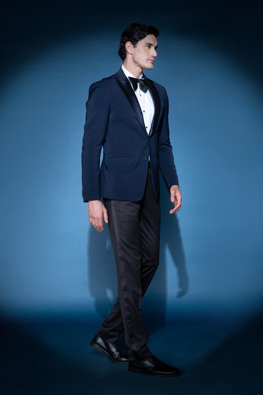Navy Blue Satin Lapel Tuxedo Vmtu21