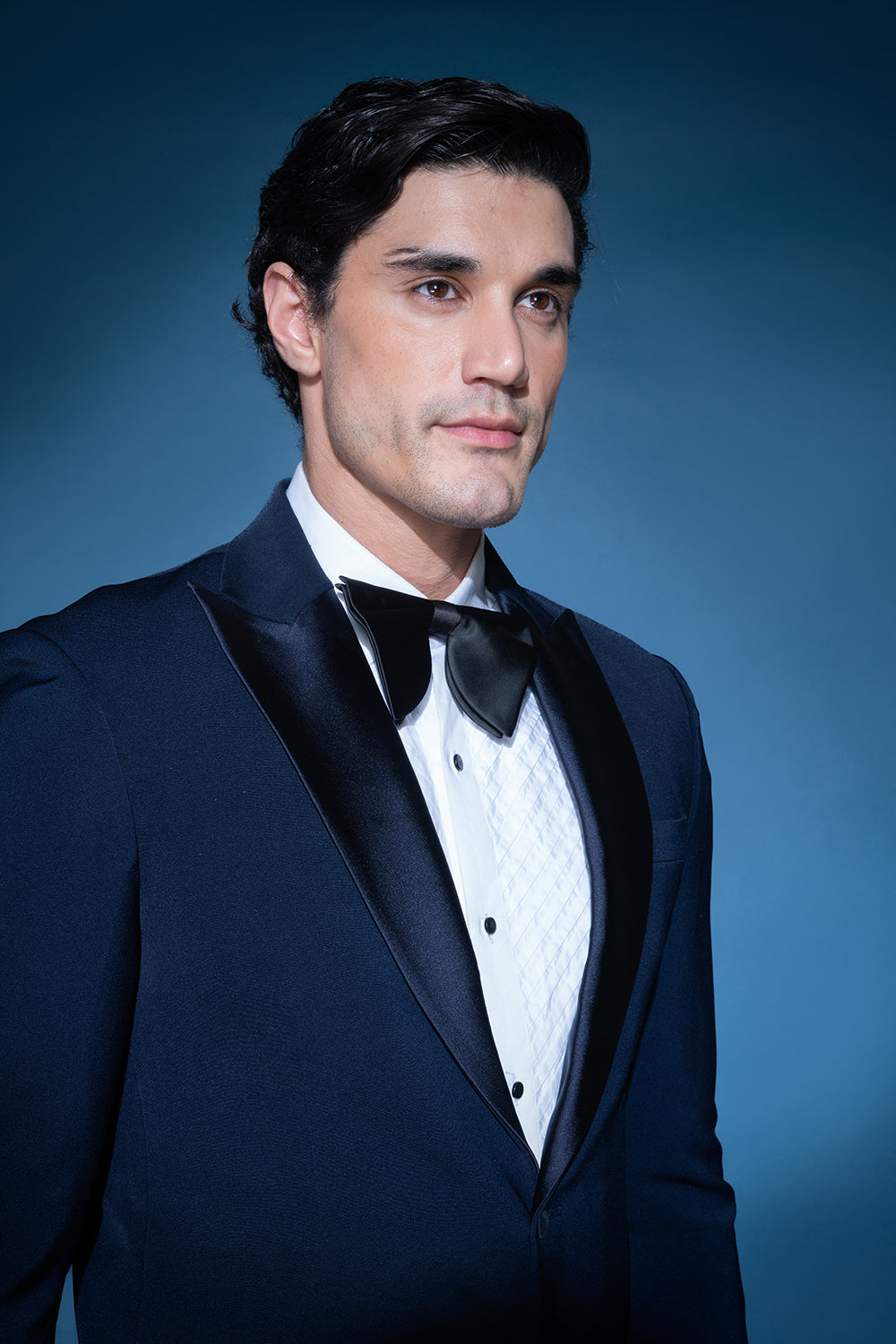 Navy Blue Satin Lapel Tuxedo Vmtu21