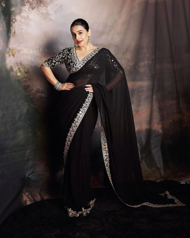 CY Vidya Balan In Meili Saree Set By Gopi Vaid Front 1