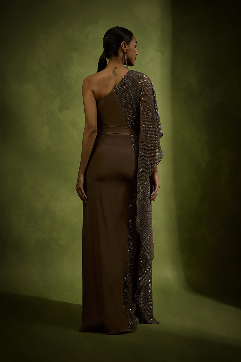 One Shoulder Kaftan Gown