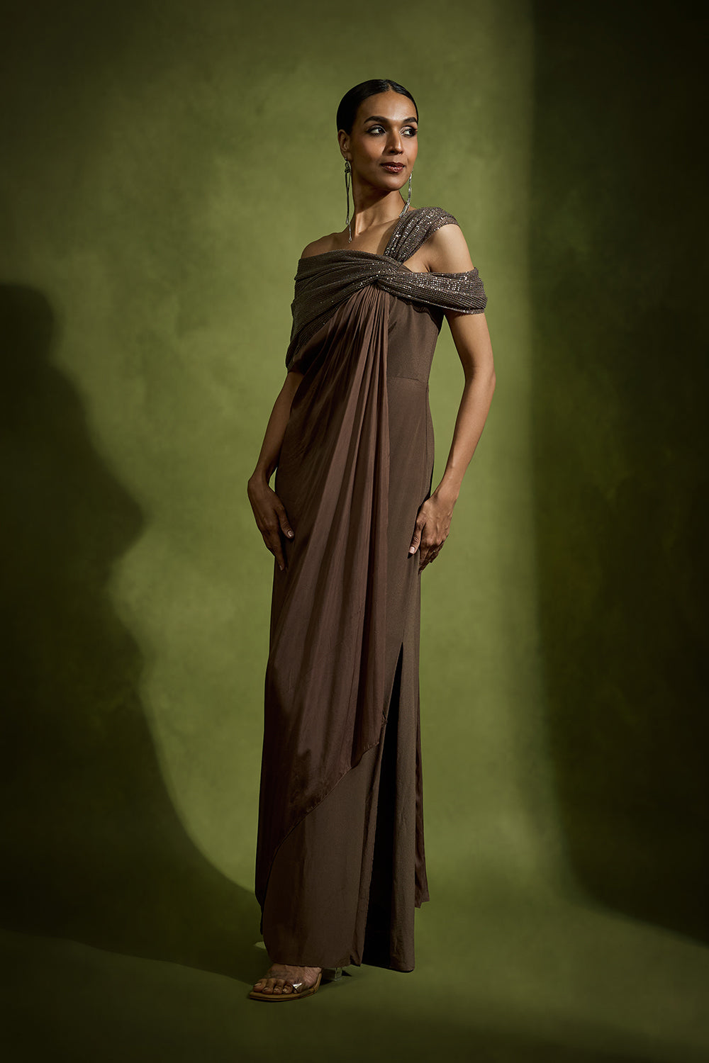 Off Shoulder Soft Drape Dress