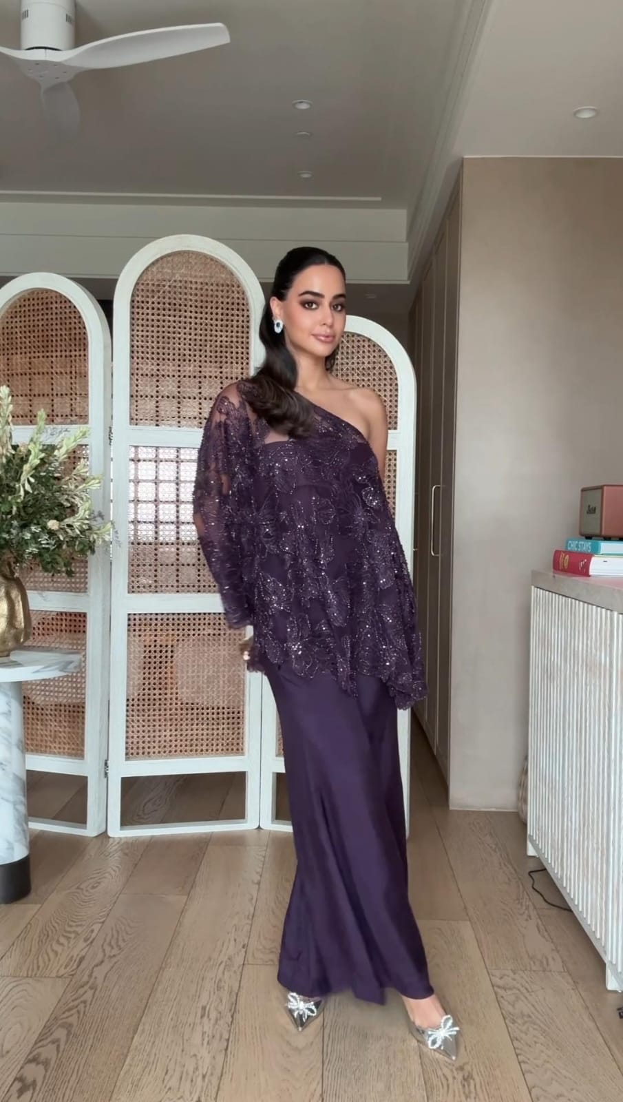 Embroidered One Shoulder Coord