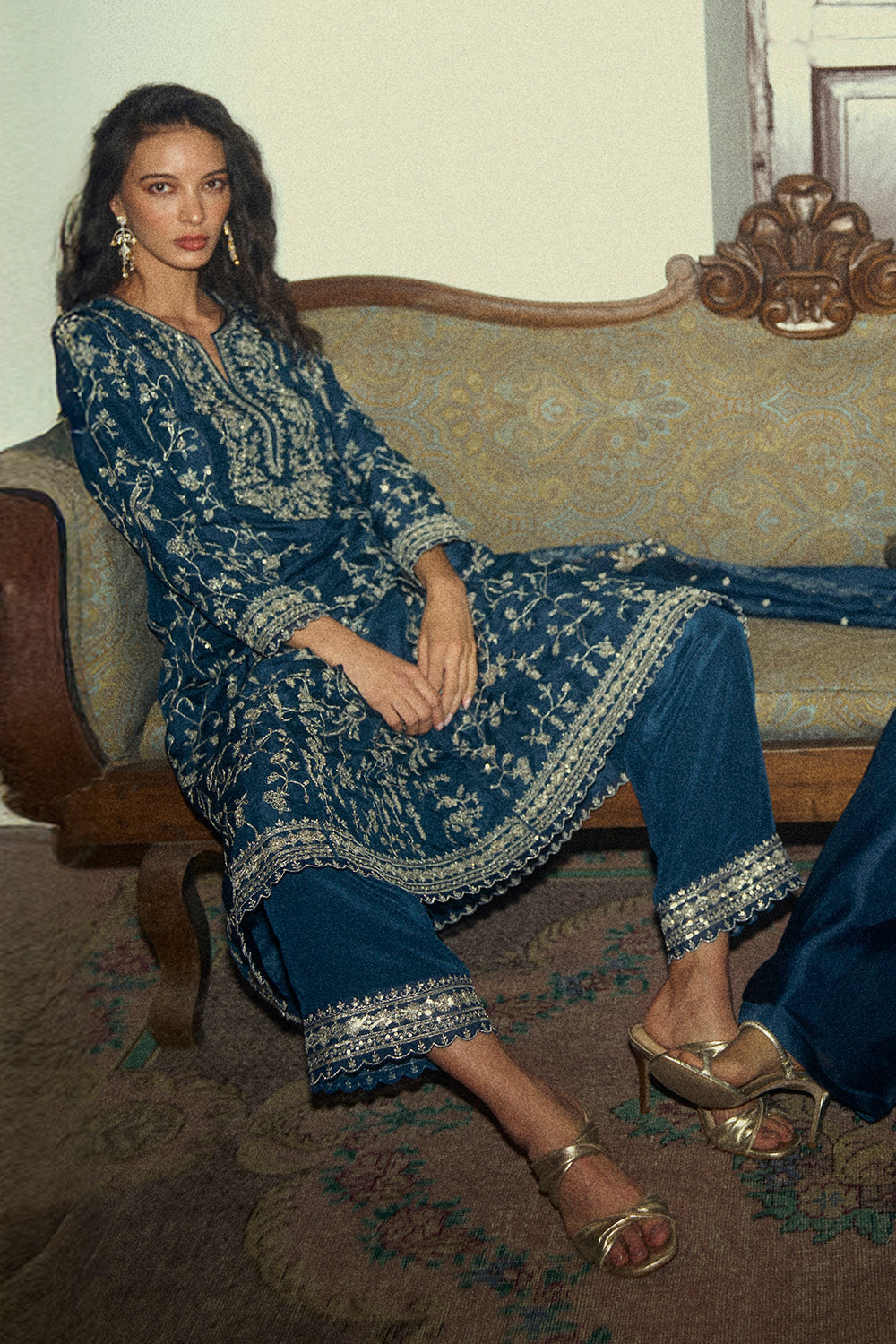 Aari Parrot A Line Kurta Set
