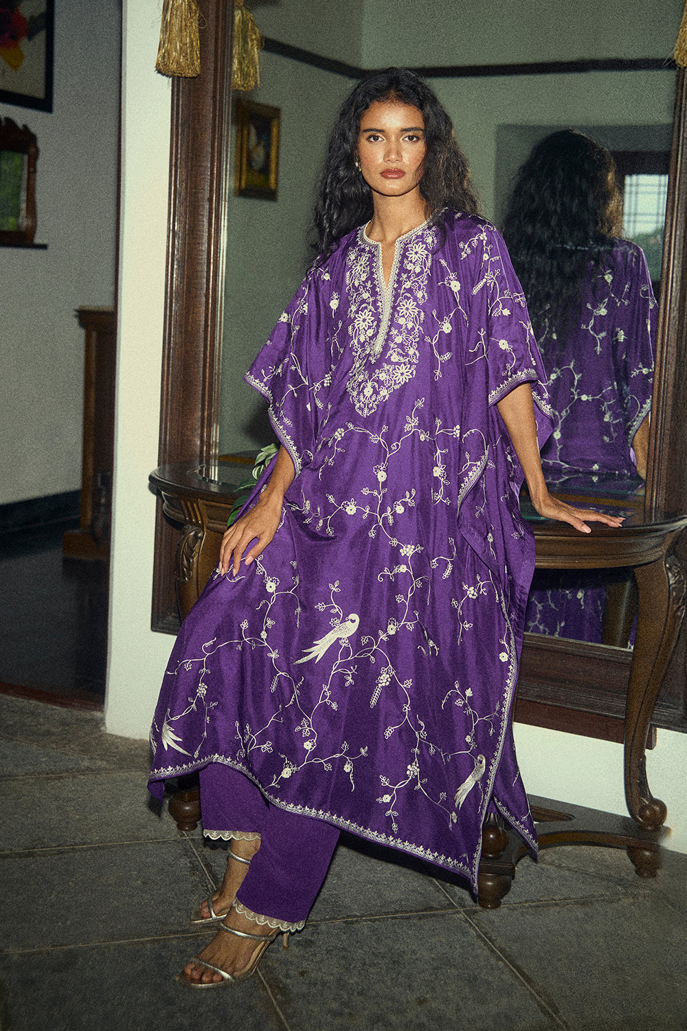 Aari Thread Work Kaftan Set