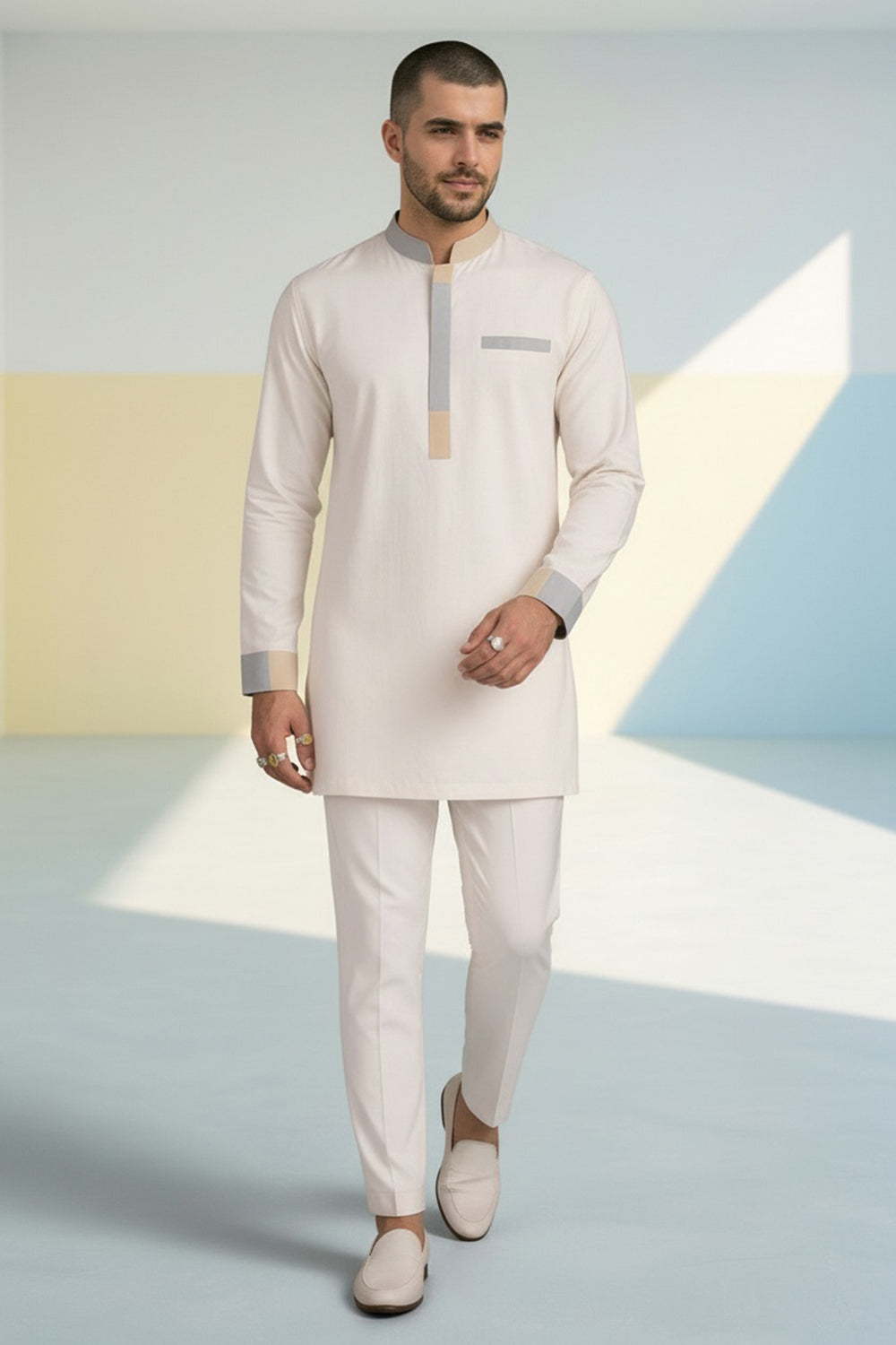 Colour Block Kurta Set - Arlo
