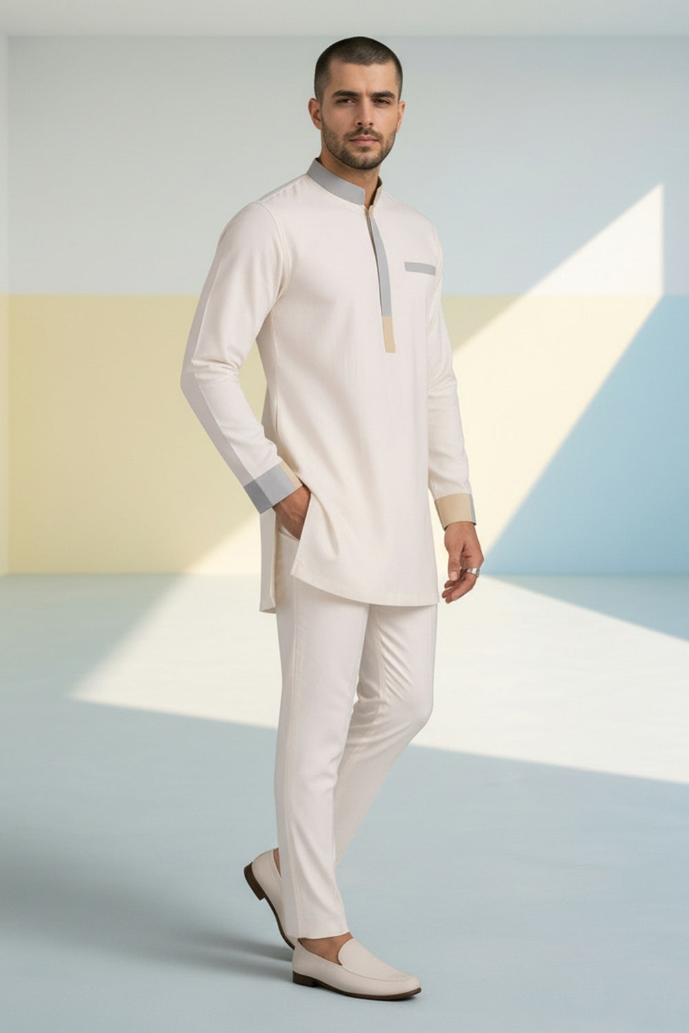 Colour Block Kurta Set - Arlo