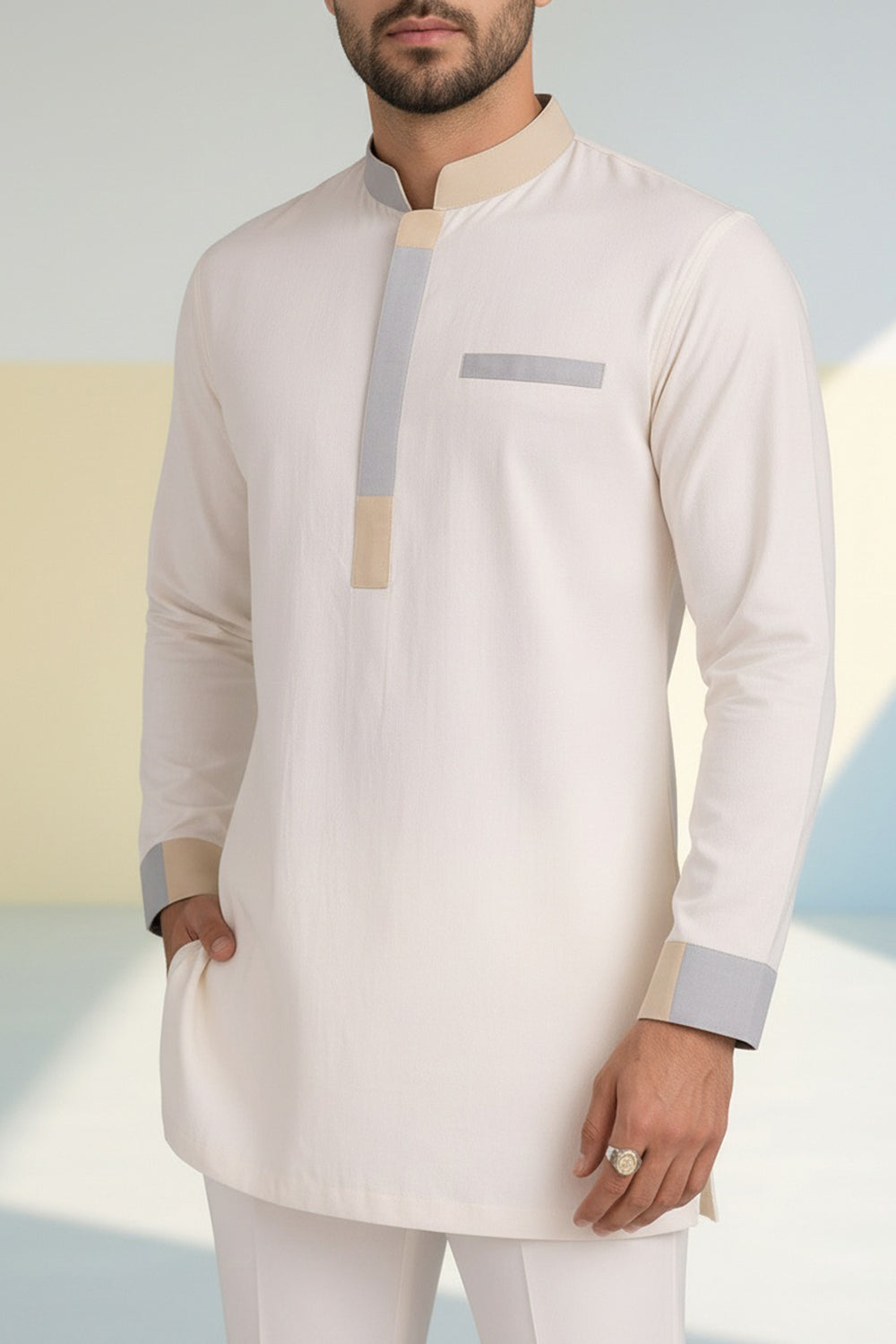 Colour Block Kurta Set - Arlo
