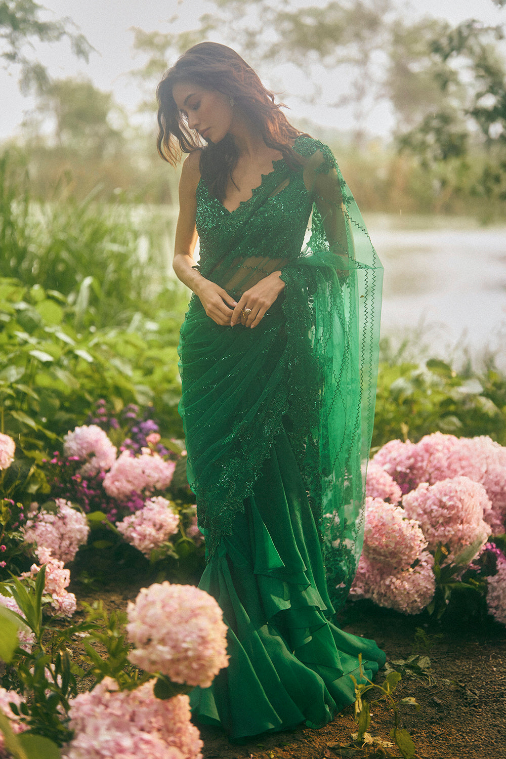 Athena Ruffle Saree Set