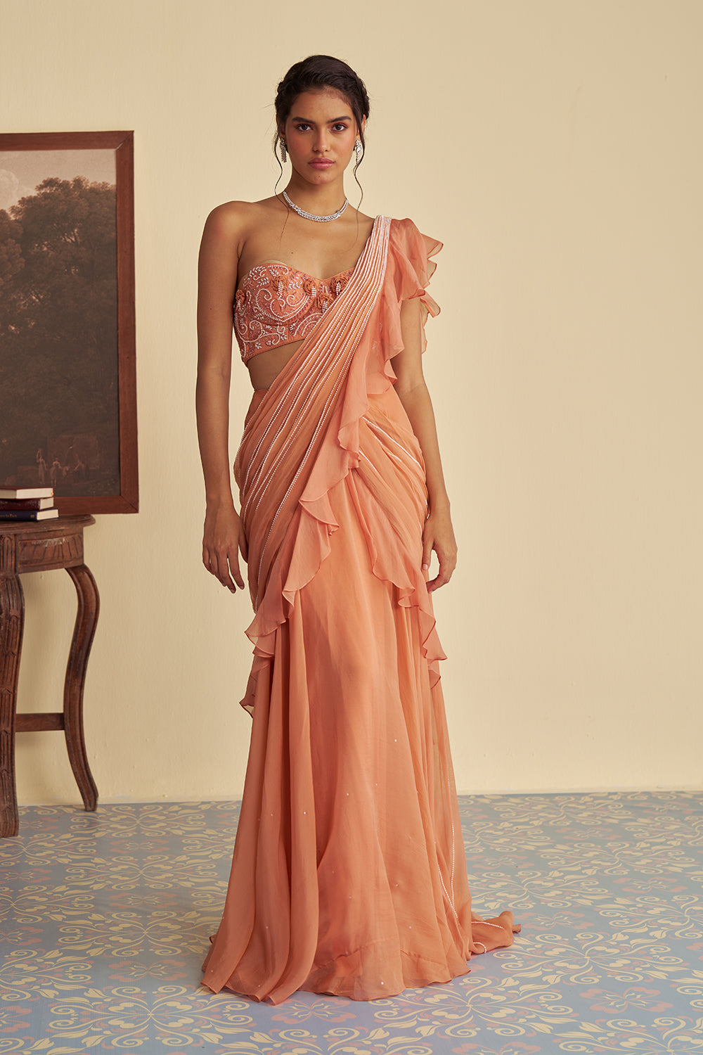 Autumn Embrace drape saree set