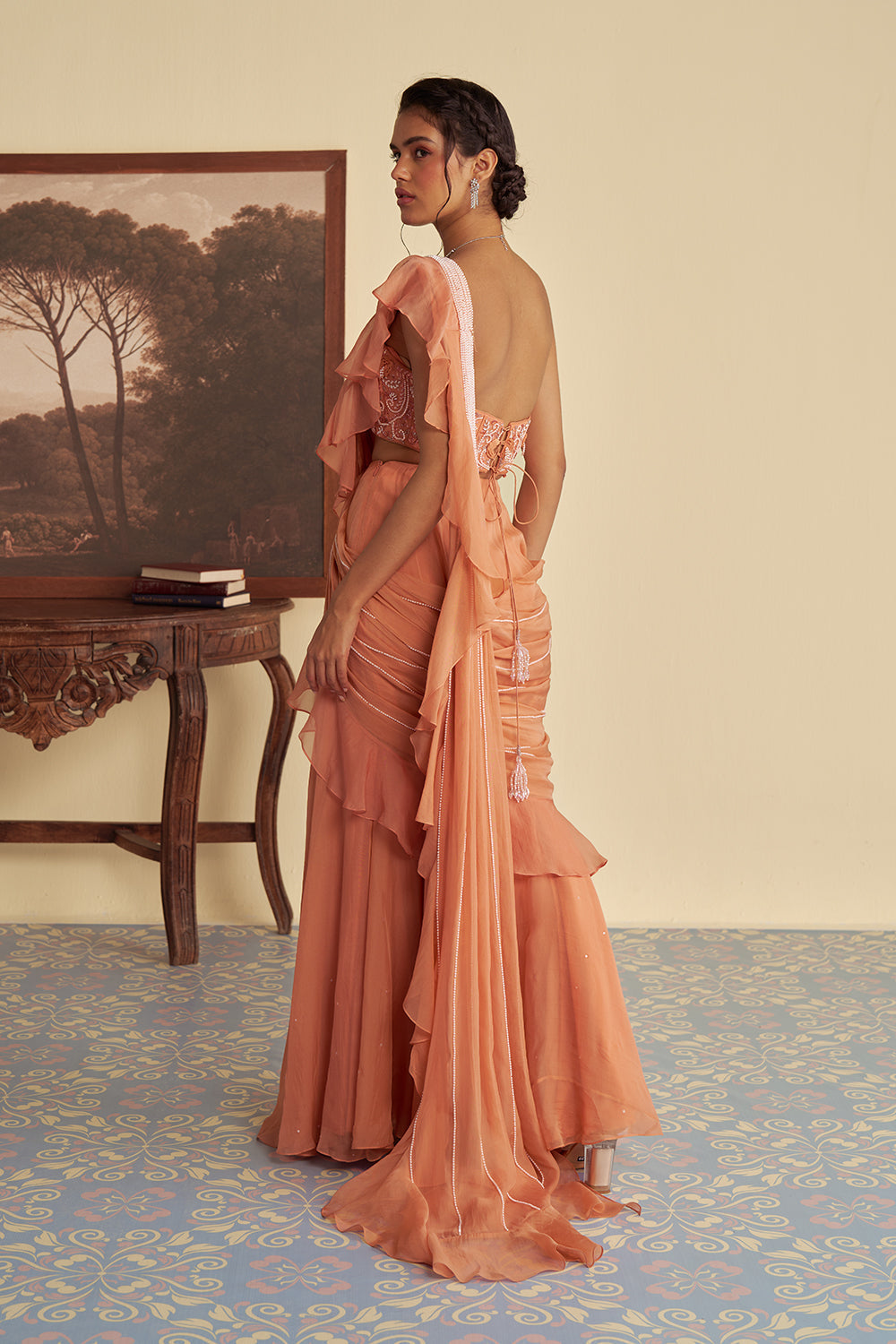 Autumn Embrace drape saree set
