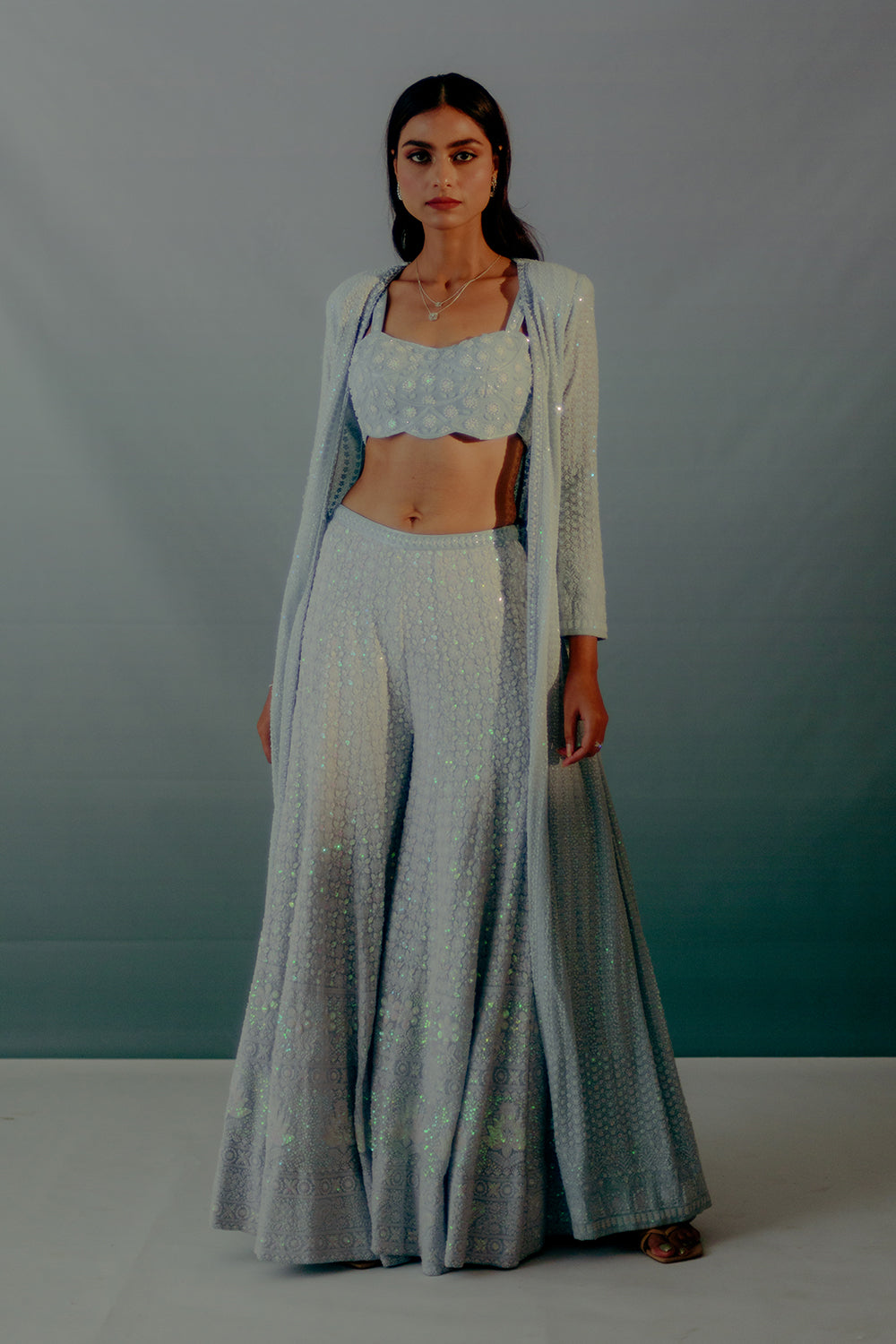 Baby Blue Sharara Set