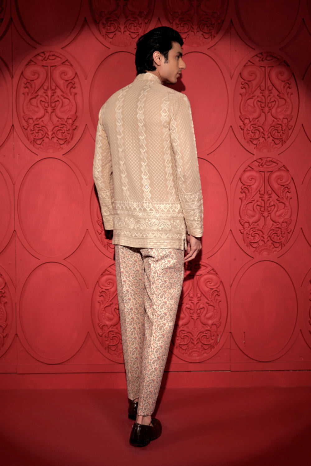 Beige Chikankari Short Kurta