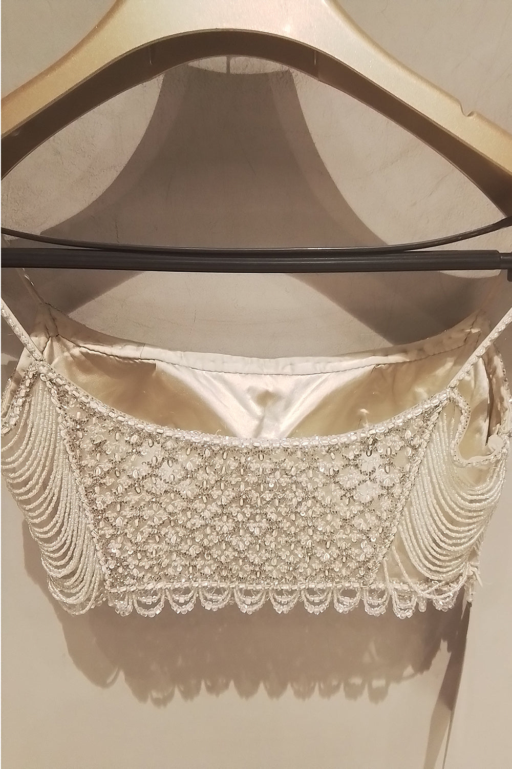 Beige Shimmer Georgette Saree
