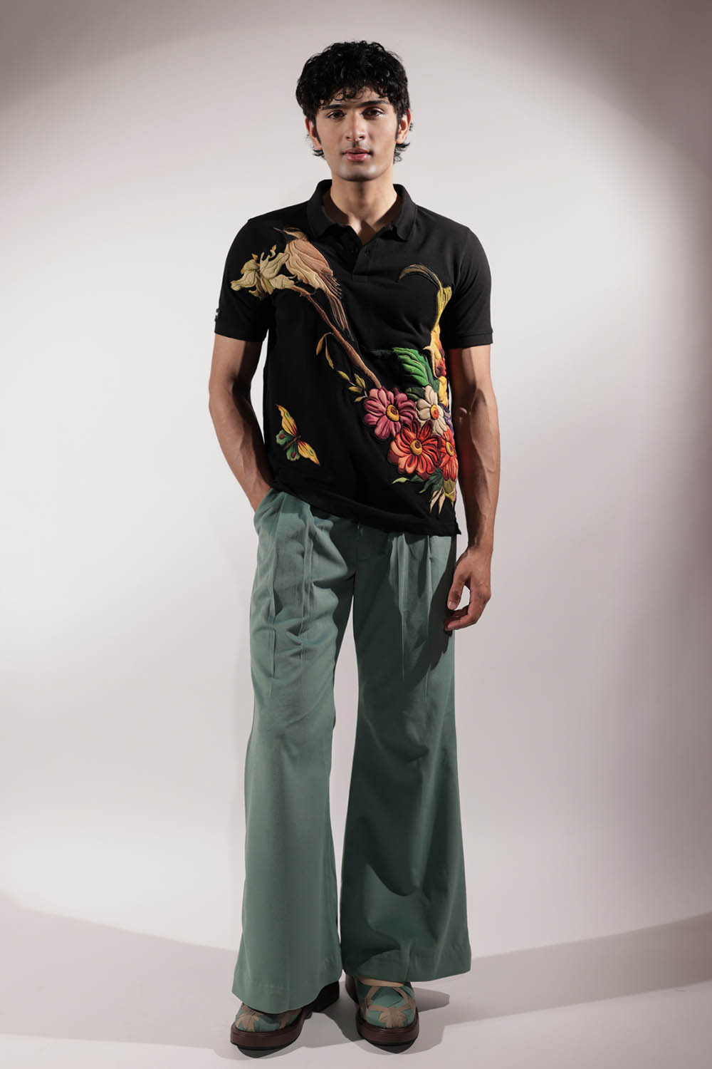 Bird & Floral Patchwork T-shirt