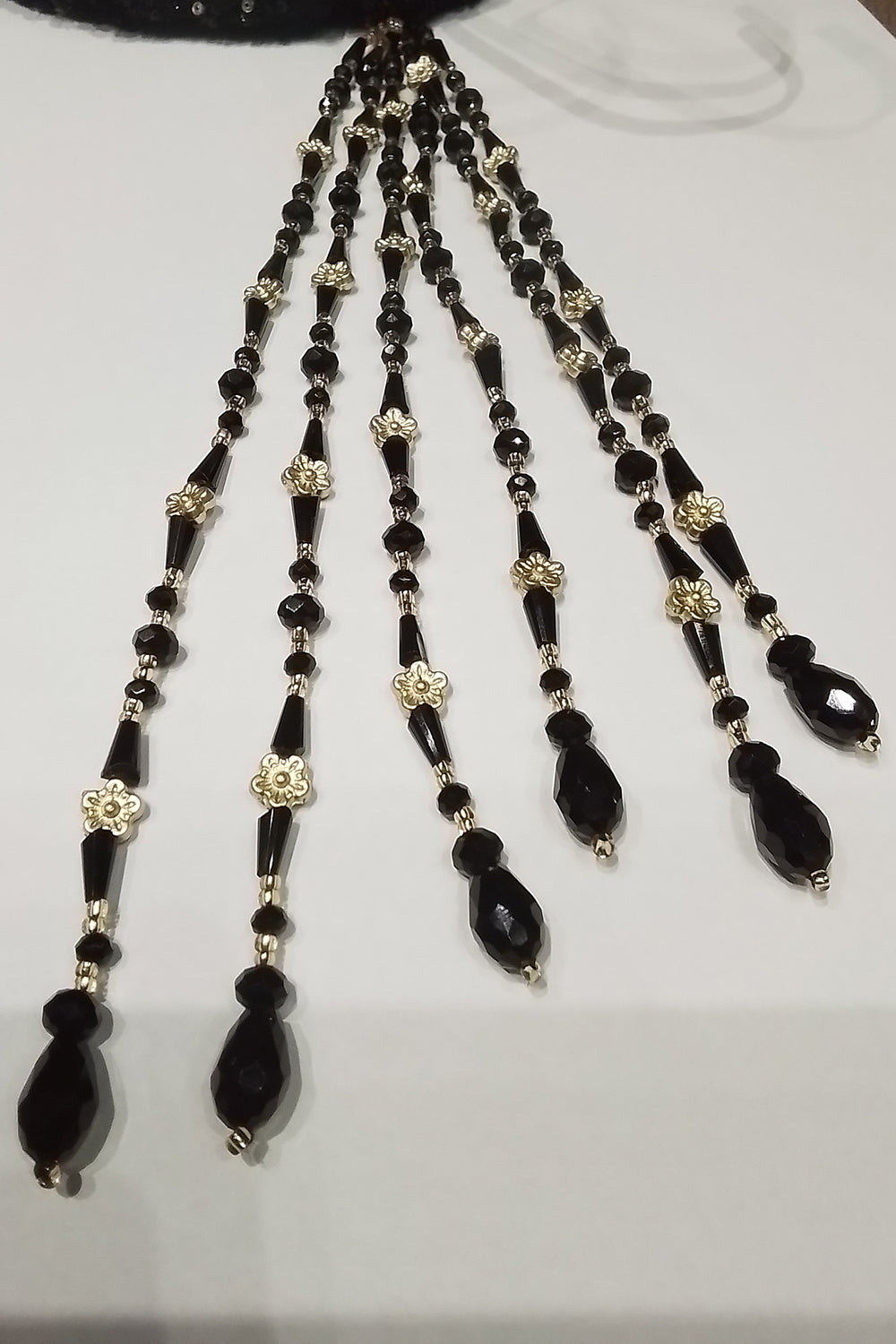 Black And Gold Drape Saree