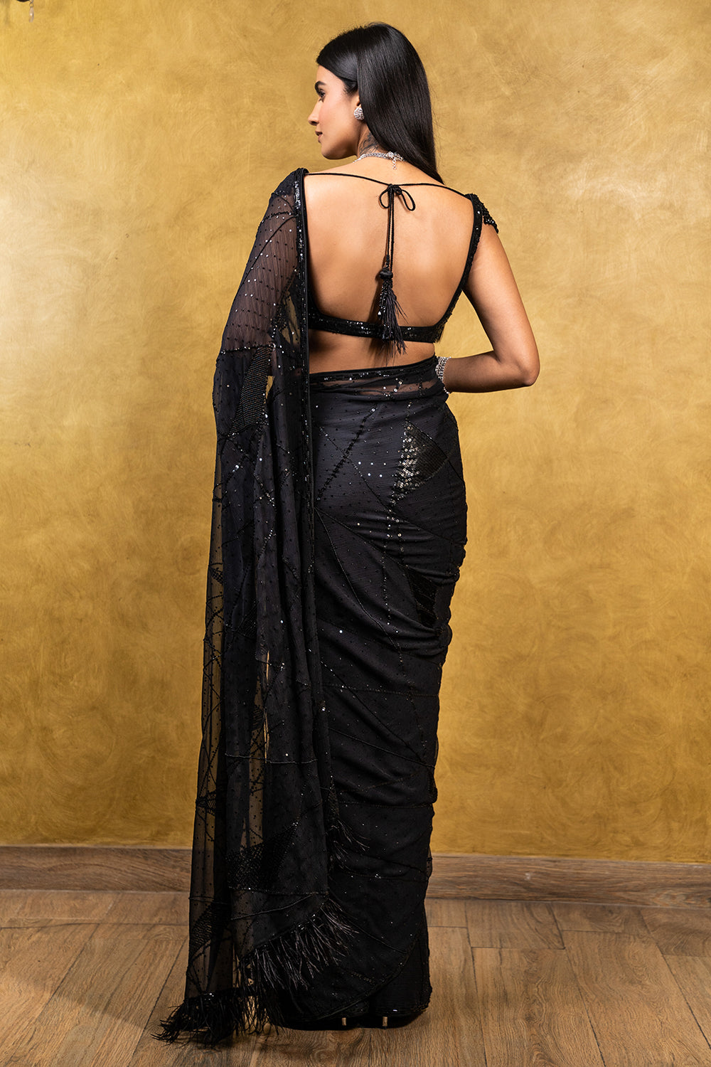 Black Chiffon Saree