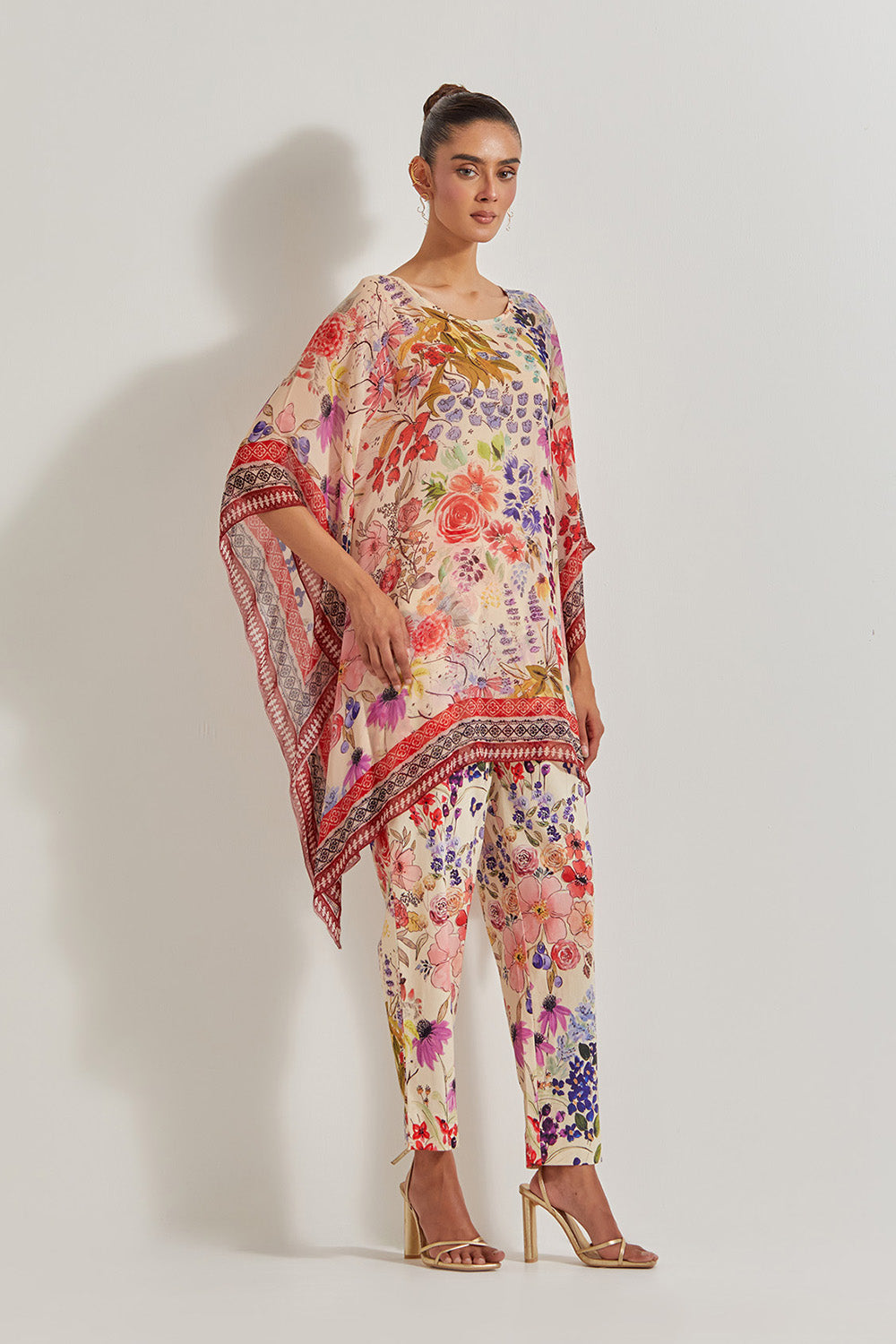 Blooming Burst Asysmmetrical Top with Pants
