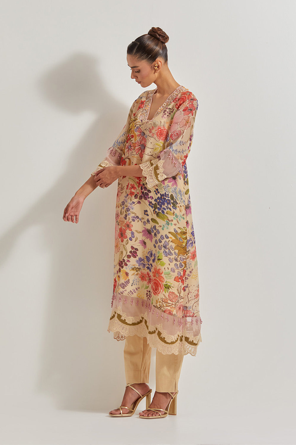 Blooming Burst Chanderi Kurta Set