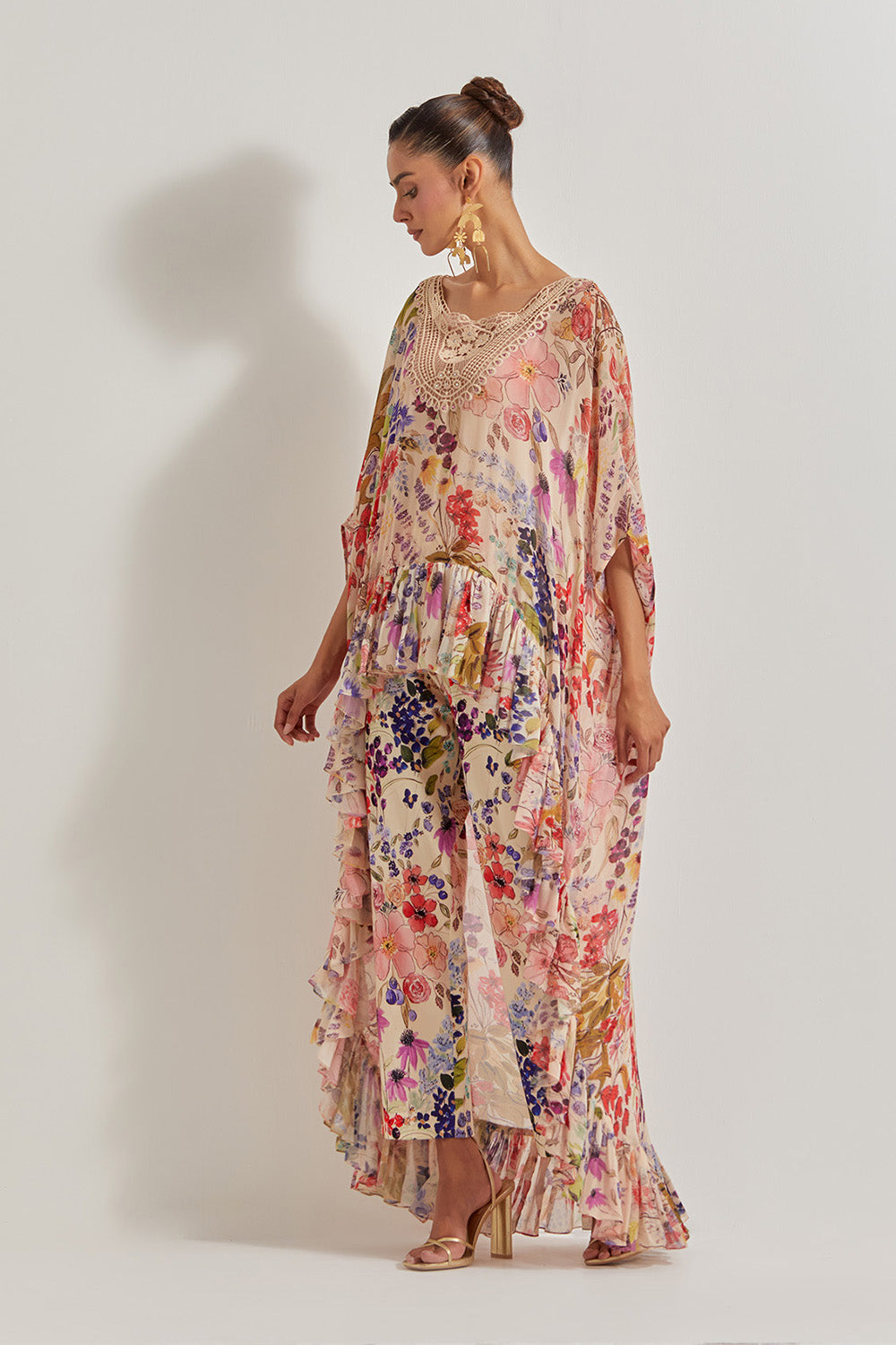 Blooming Burst Co-Ord With Lace Neck Line