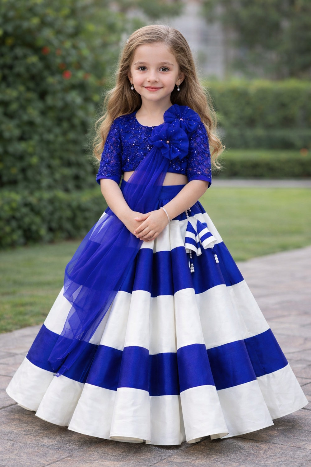 Sequence Hand Embroidery Lehanga with Heavy Latkan