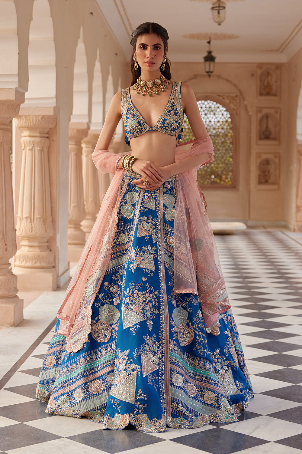 Blueberry Applique Lehenga Set