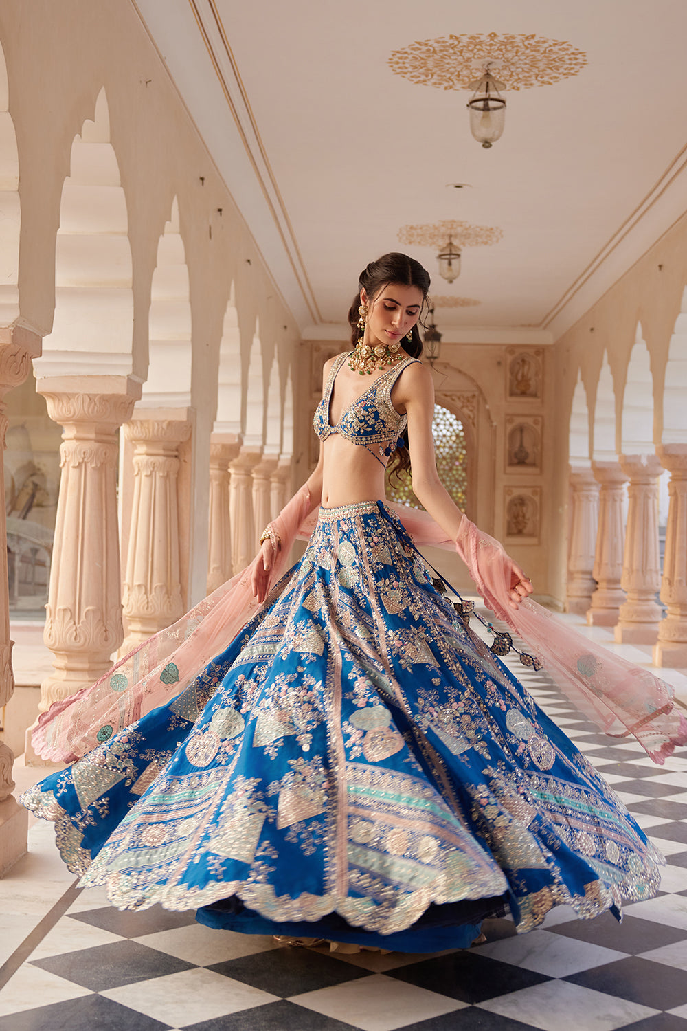 Blueberry Applique Lehenga Set