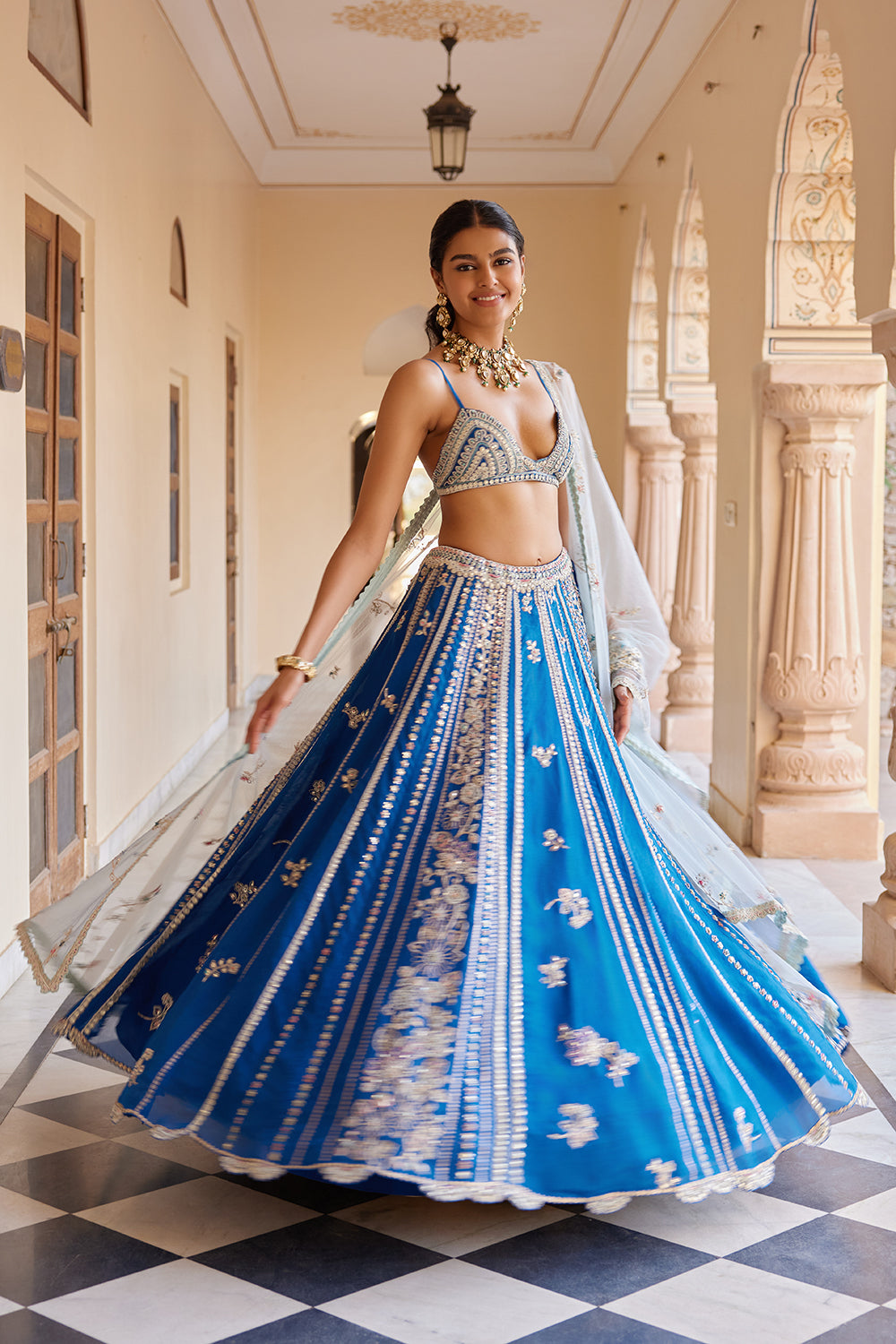 Blueberry Embroidered Lehenga