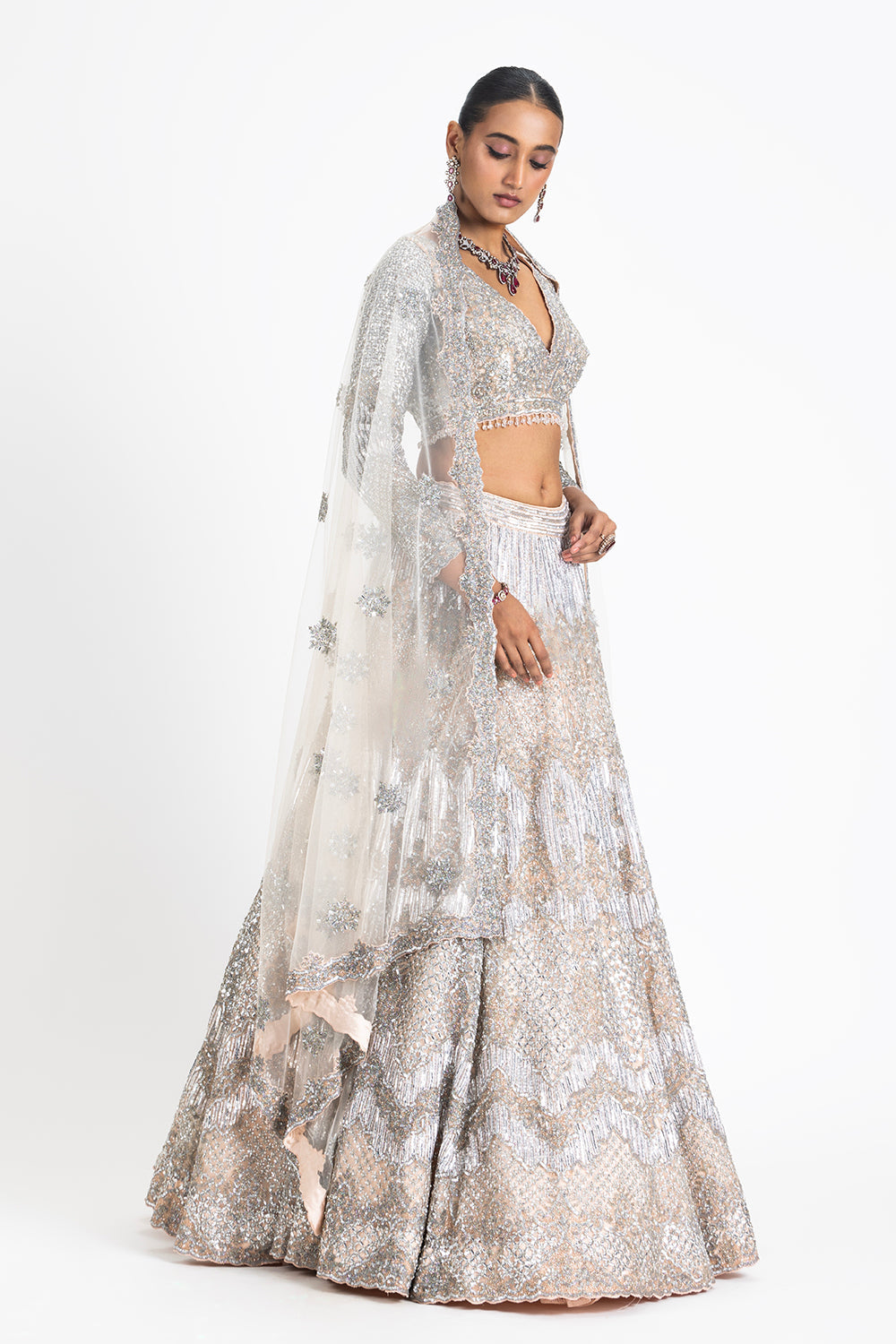 Blush Net Lehenga Set