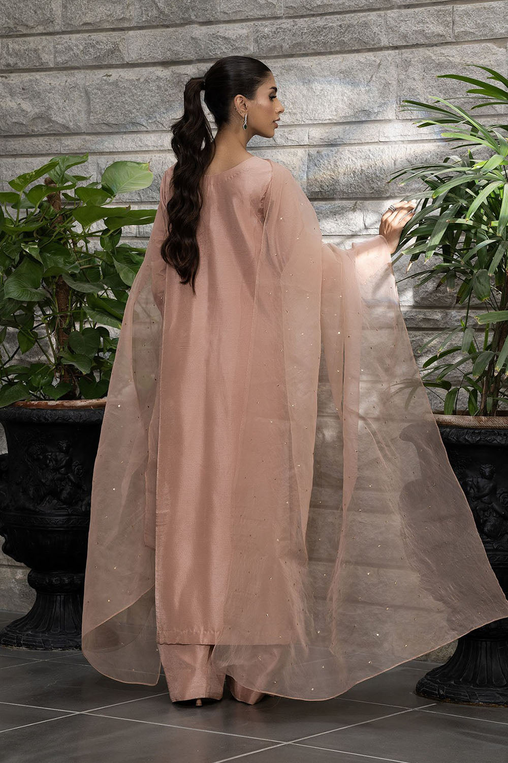 Blush Peach Pure Silk Kurta Set
