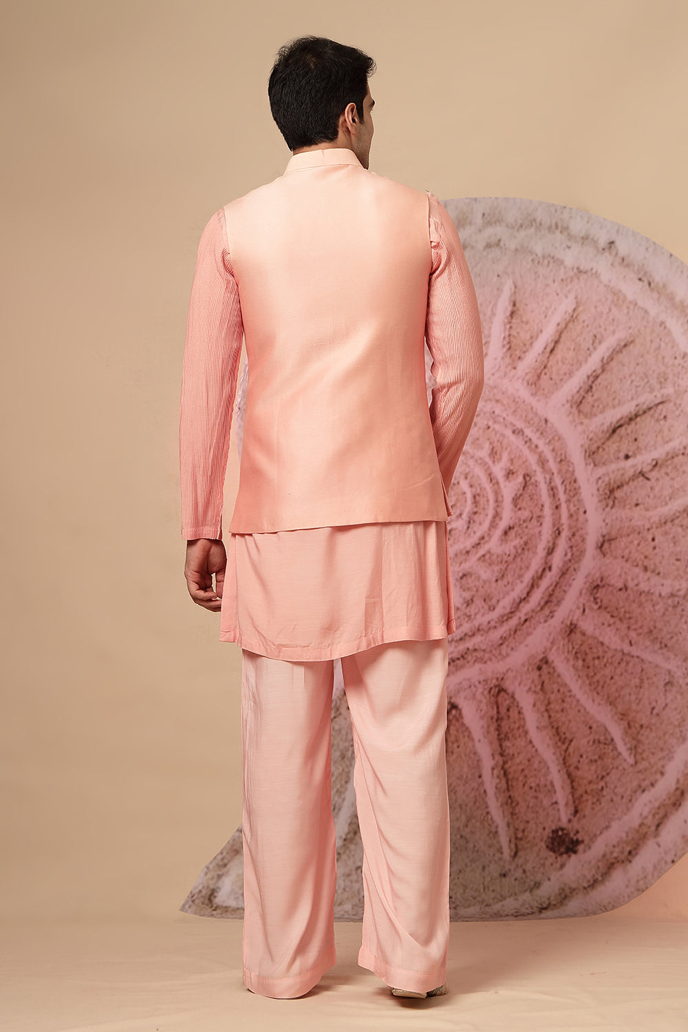 Blush Pink Silk Kurta Set