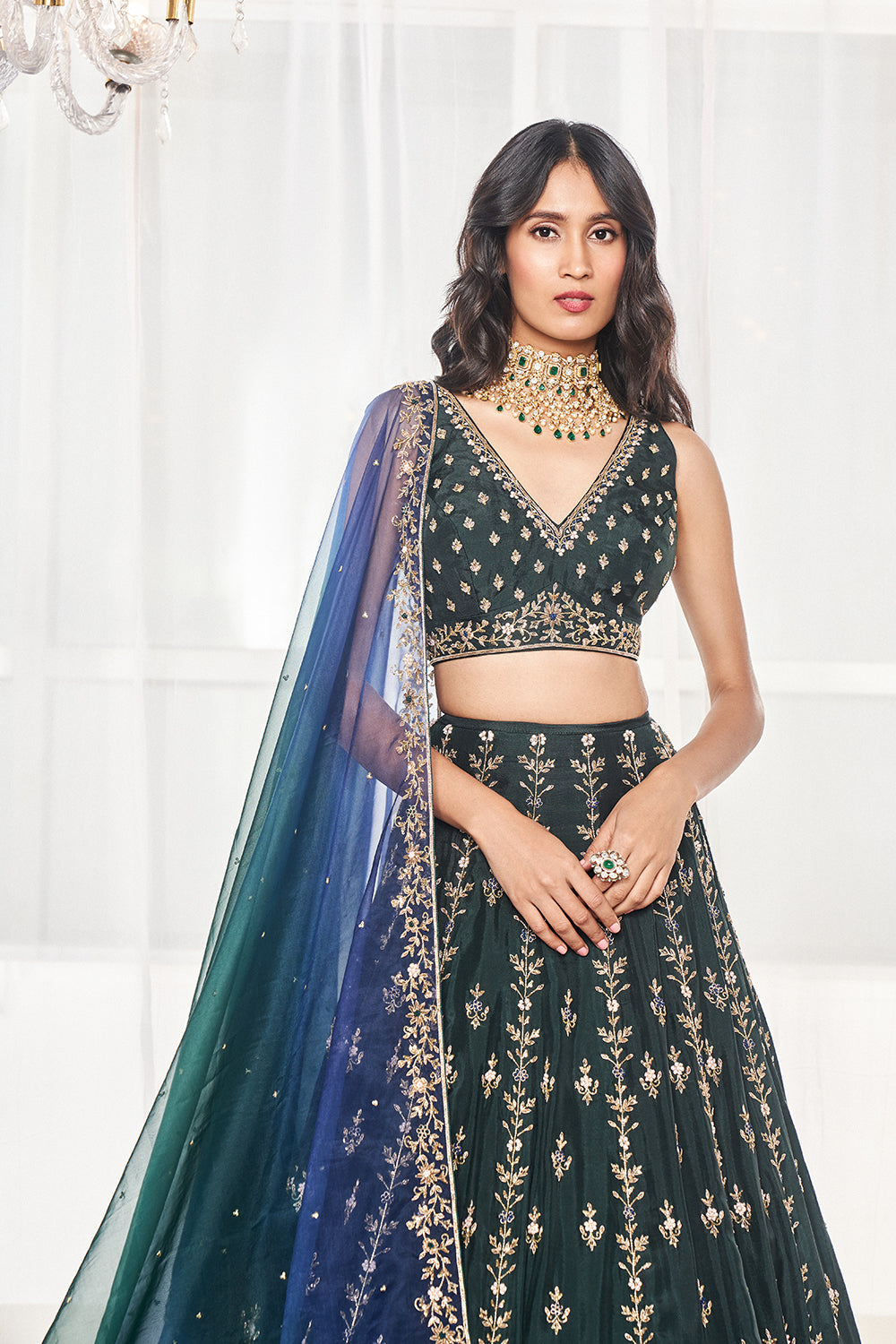 Bottle Green Bridal Set