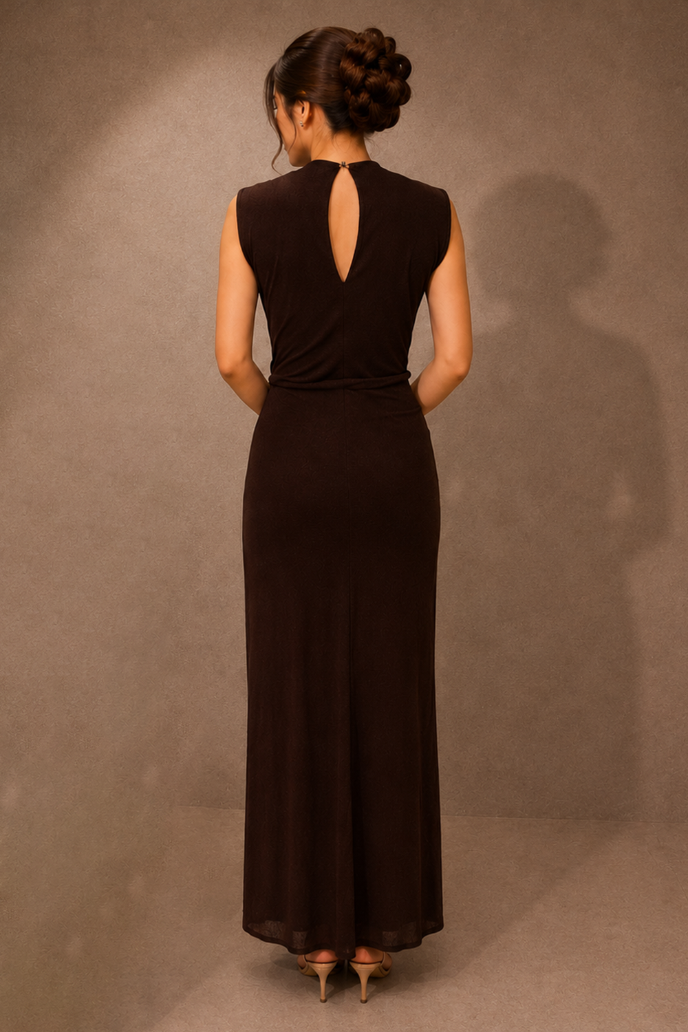 Brown Full-length Maxi Dress