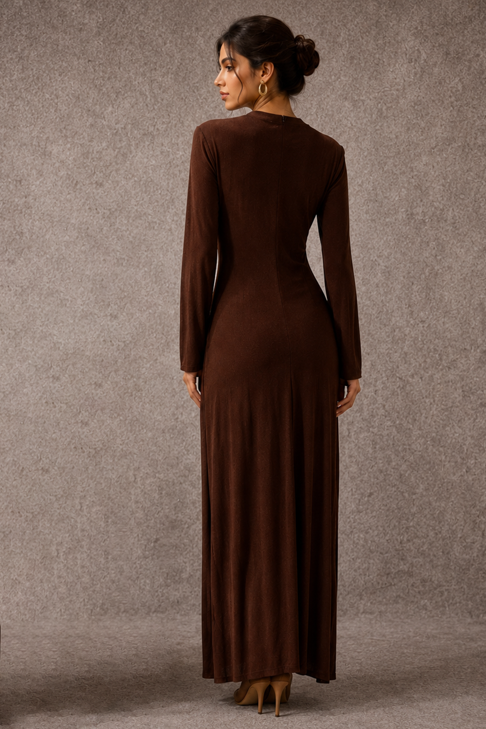 Brown Sleeveless Maxi