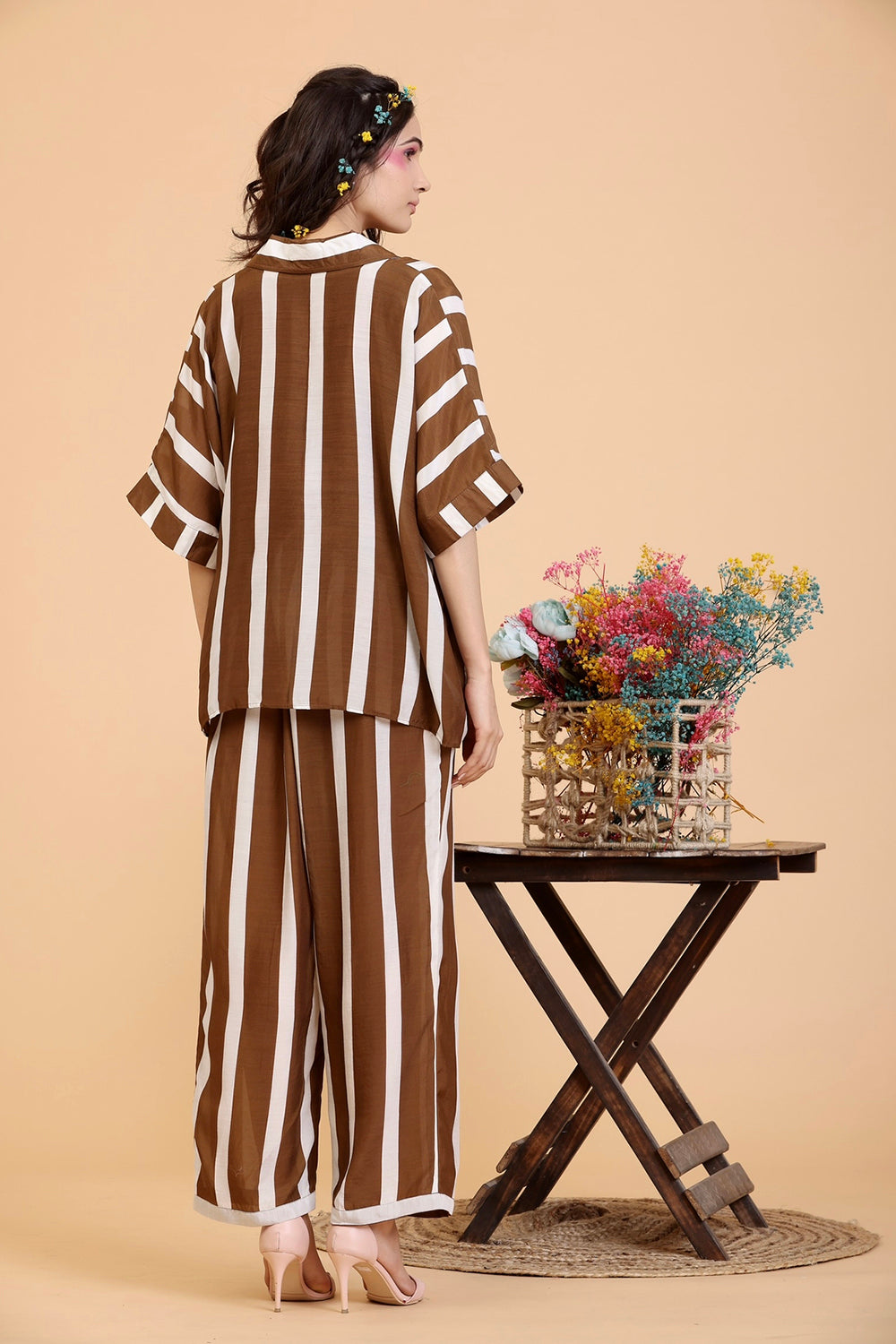 Brown and White Co-ord Set