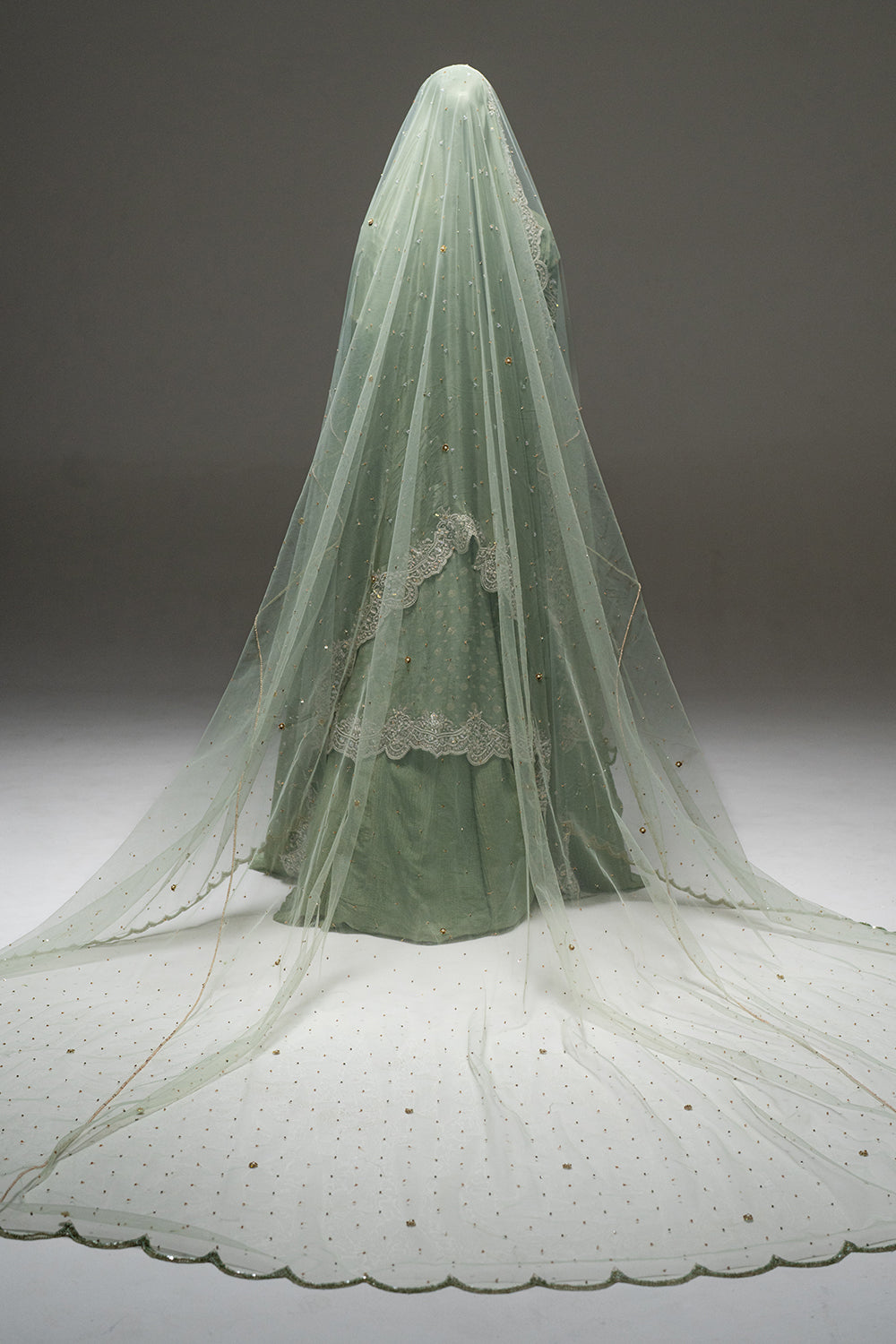Celadon Green Angrakha Lehenga Set