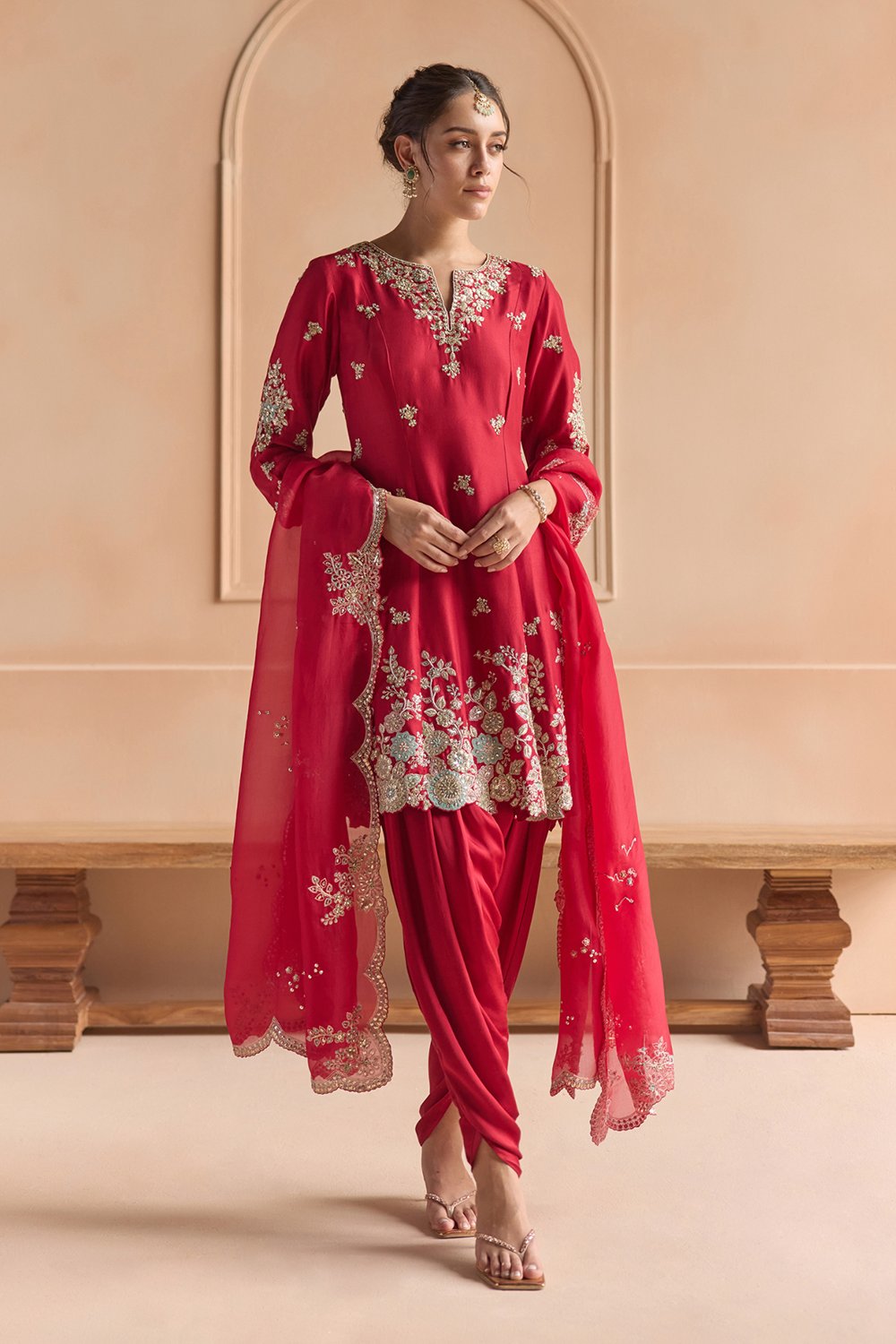Cherry Red Kurta Set