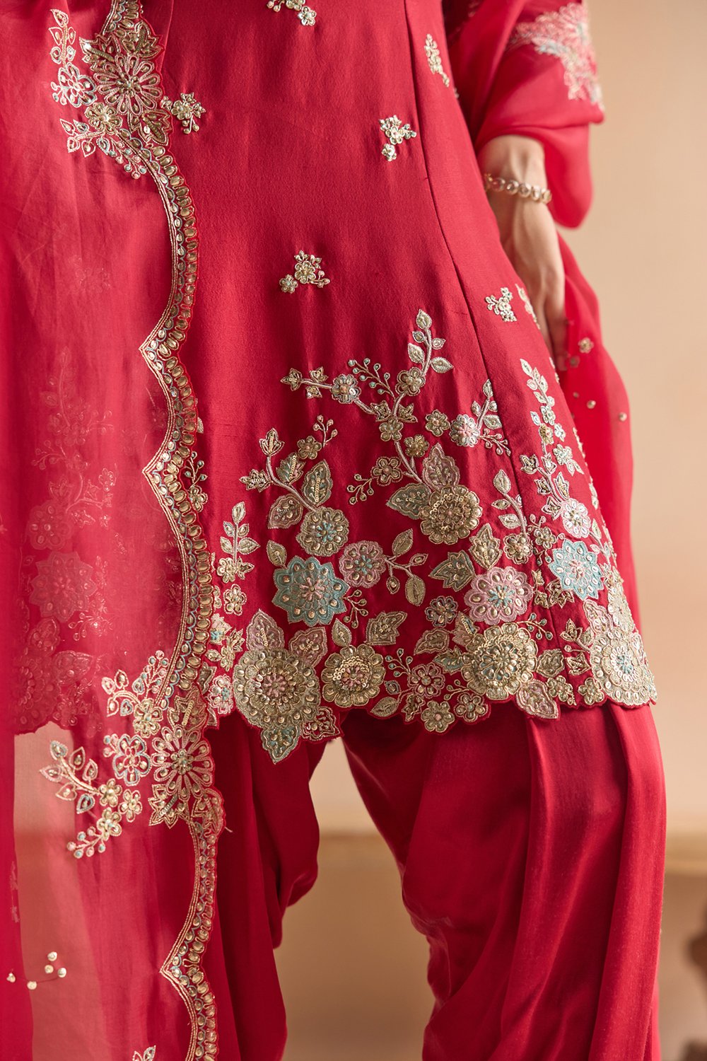 Cherry Red Kurta Set