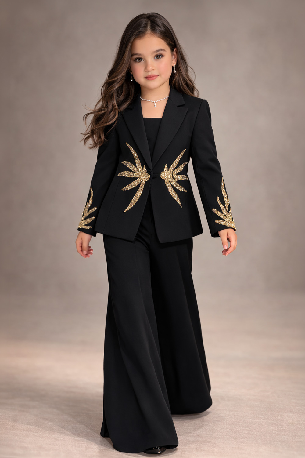 Coord Set with Sequence Work N Flared Pants