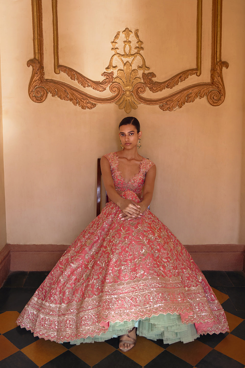 Coral Advika Lehenga Set