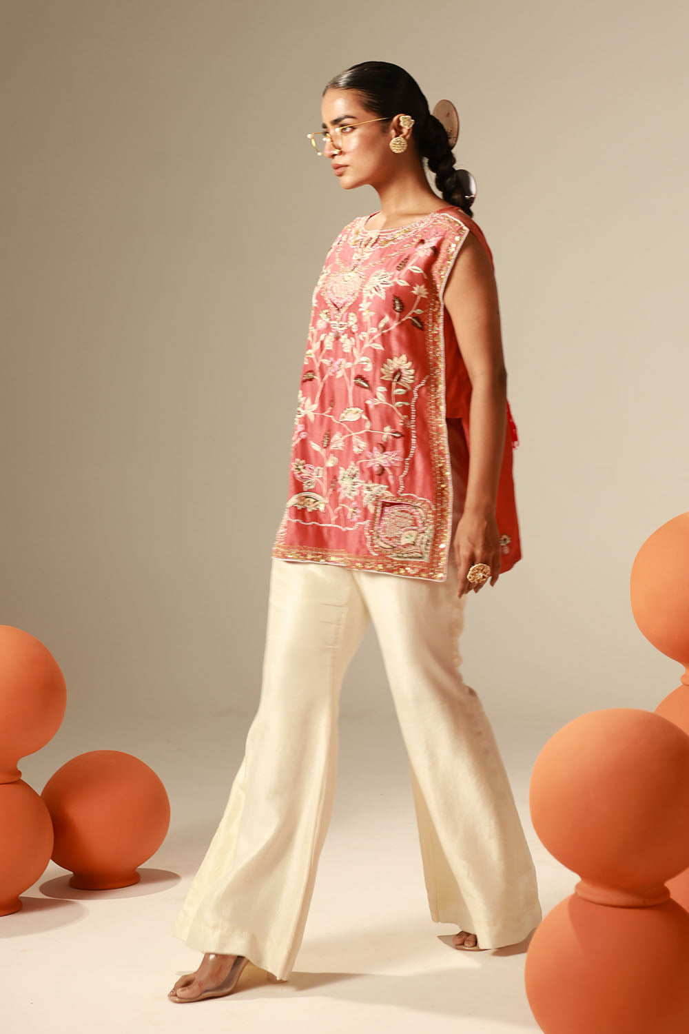 Coral Rose Kurta Set