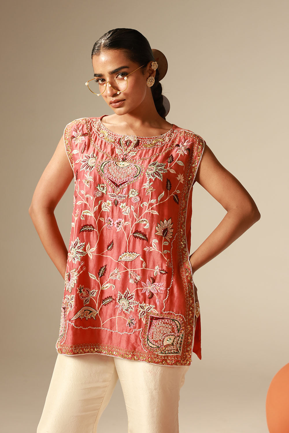 Coral Rose Kurta Set