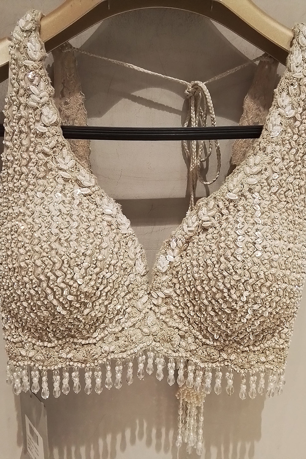 Cream Net Saree