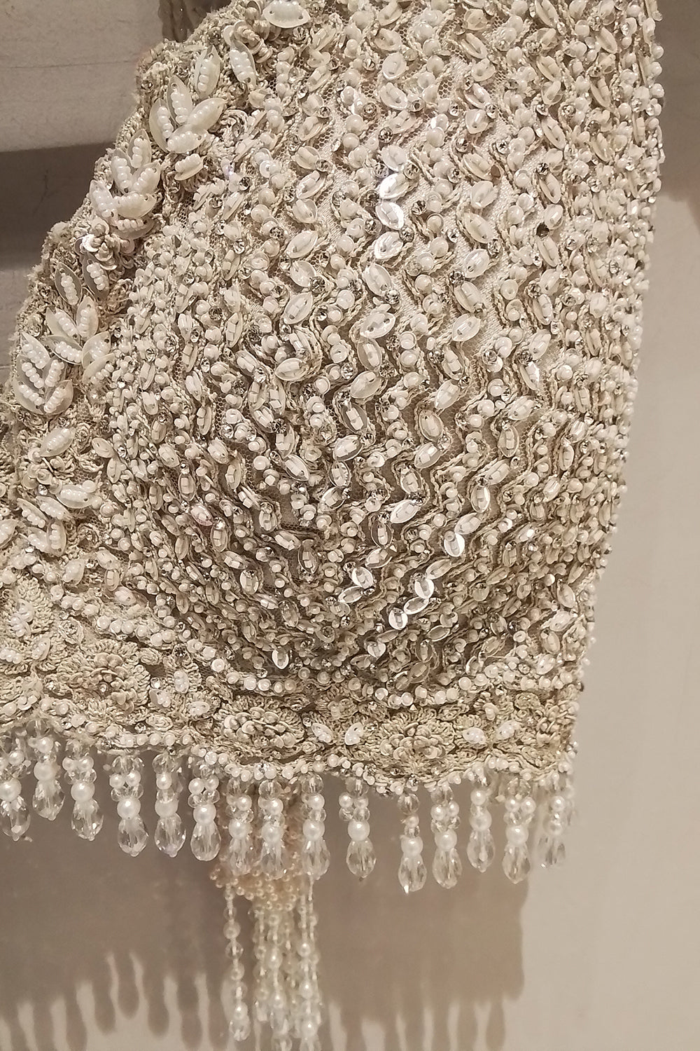 Cream Net Saree