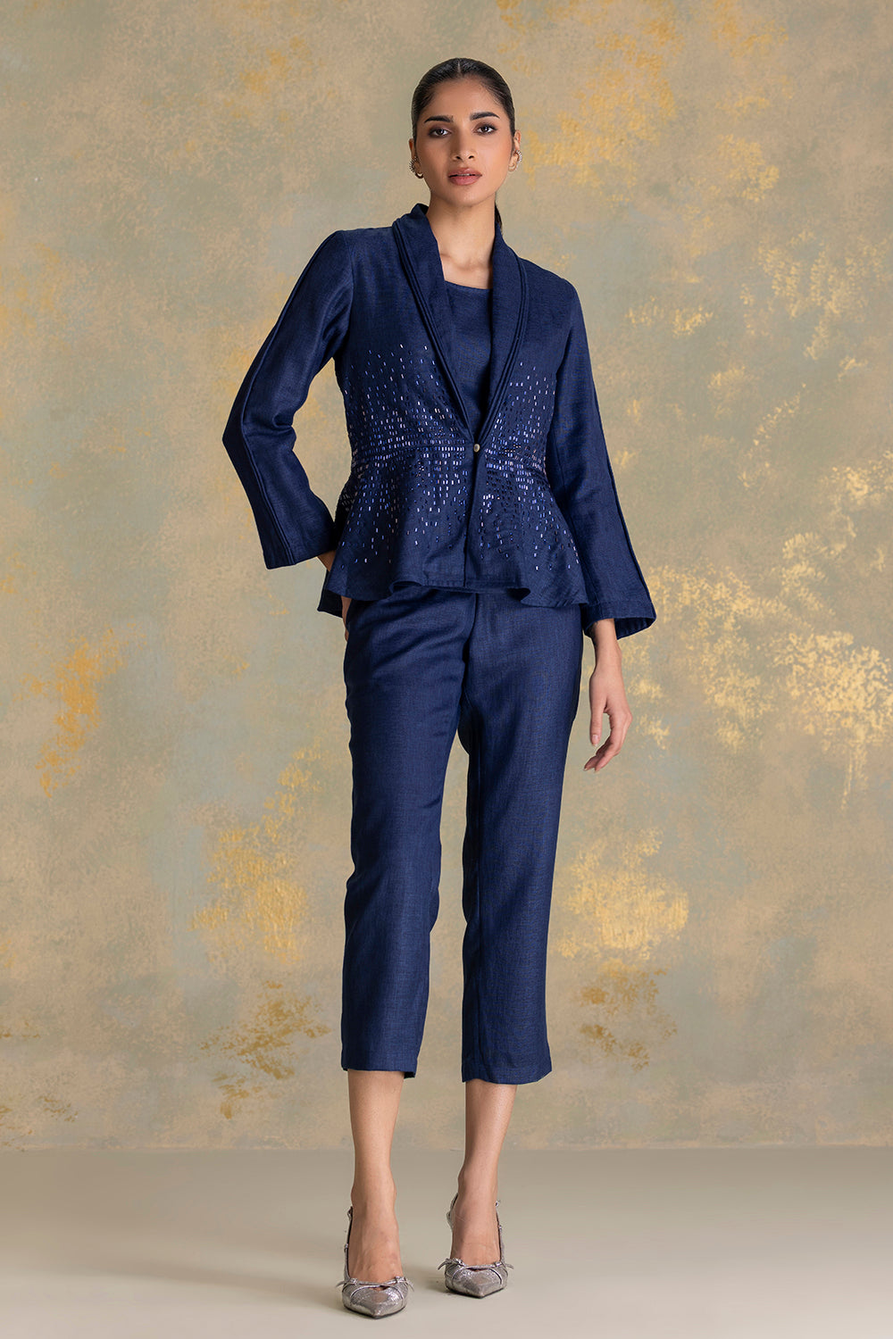 Crystal Rain peplum Jacket set