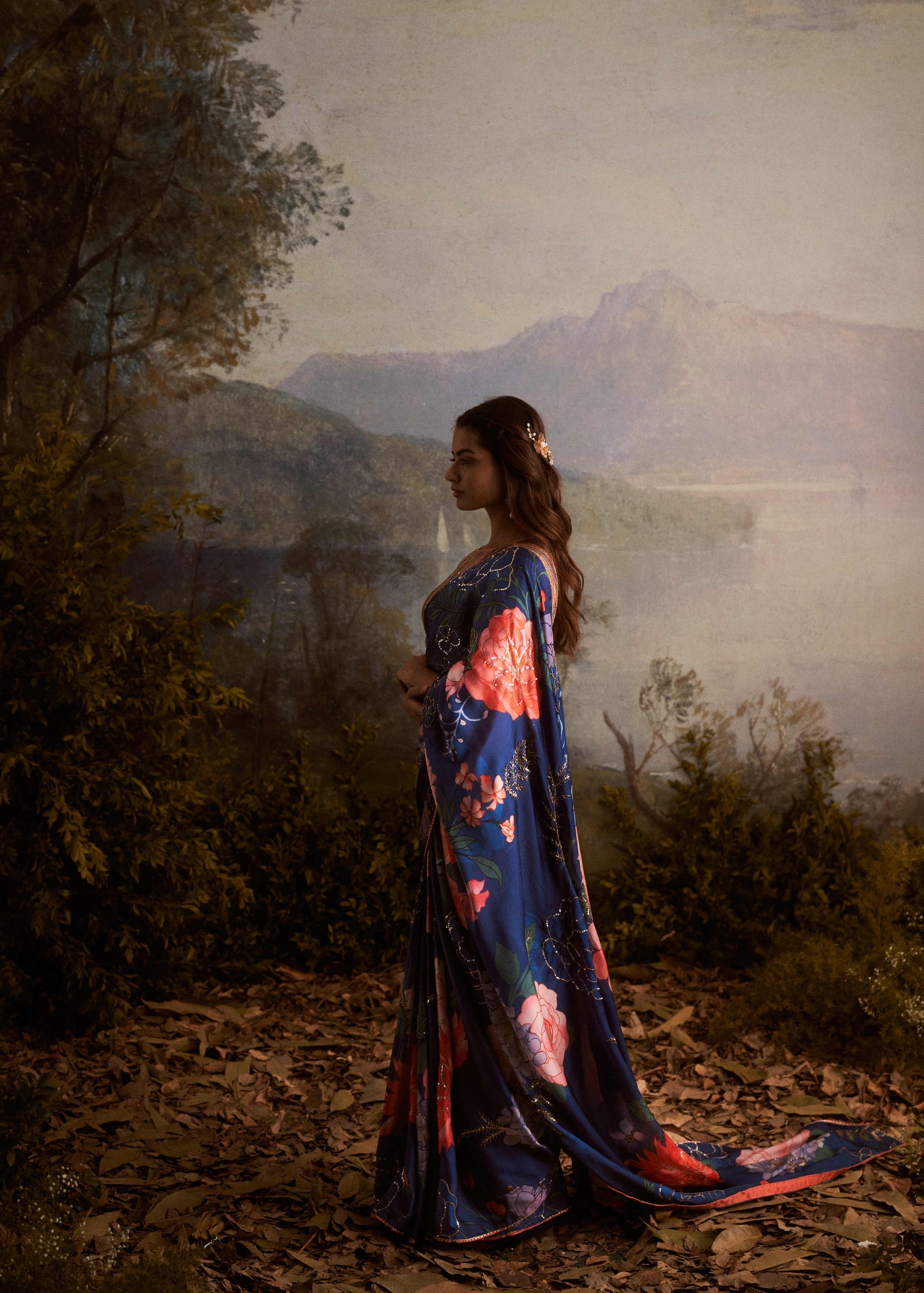 Makha-Navy Blue Saree