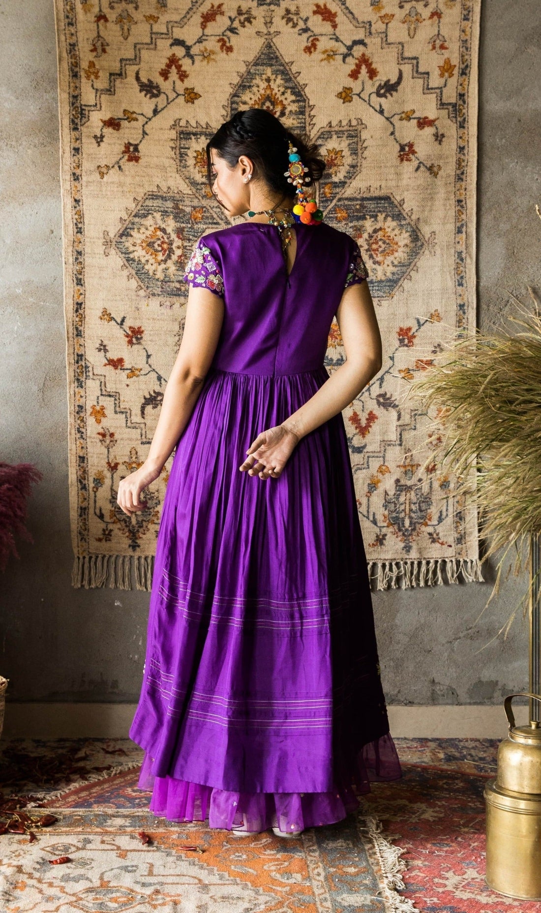 Naaz-Twilight Purple Silk Dress