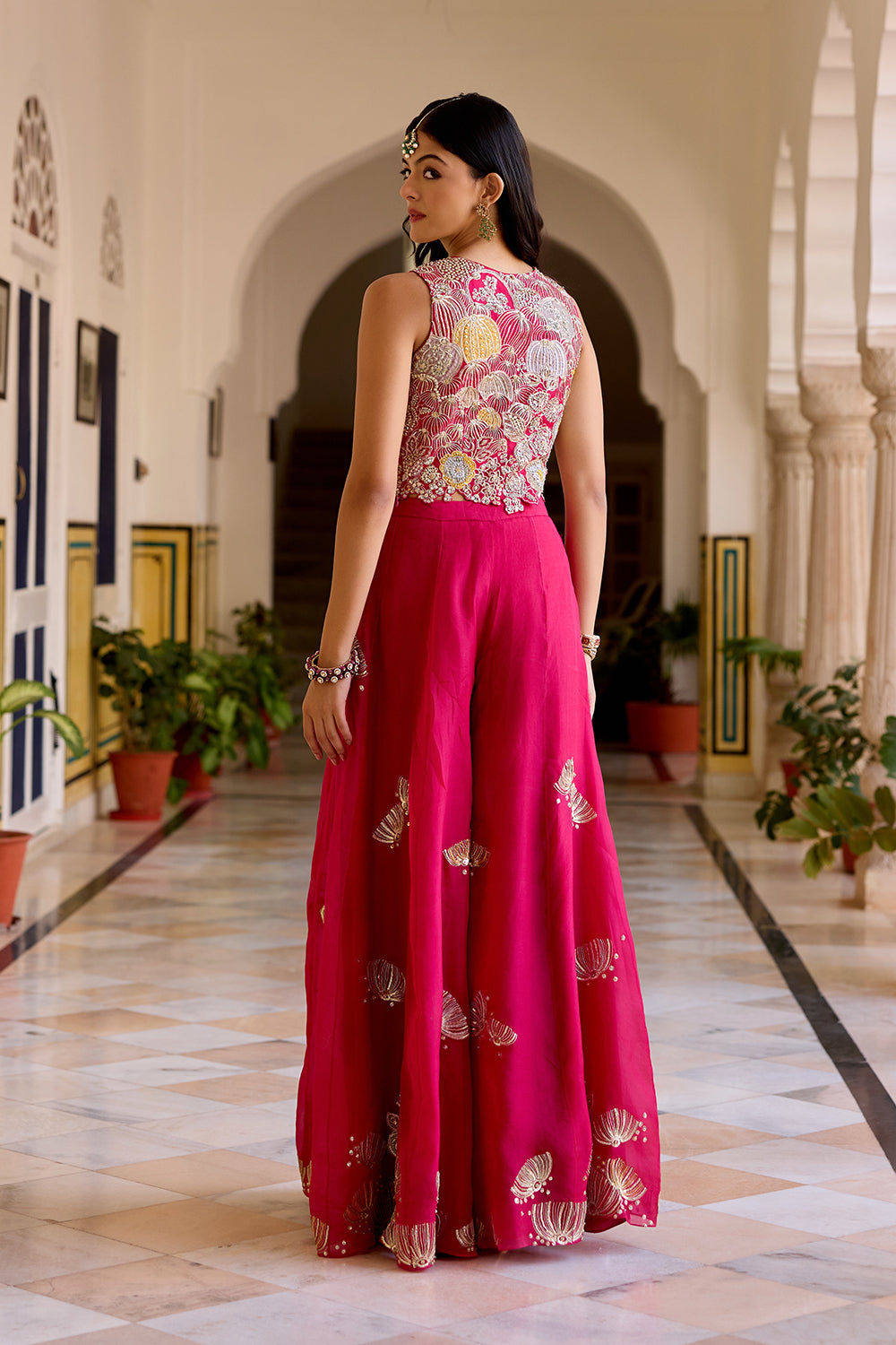 Cut Ruby Top and Garara Set