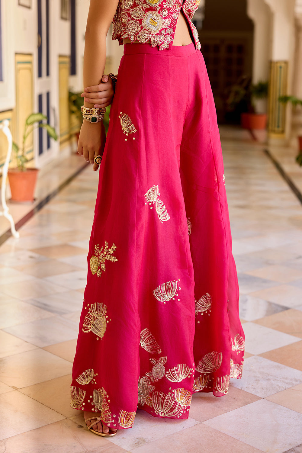 Cut Ruby Top and Garara Set