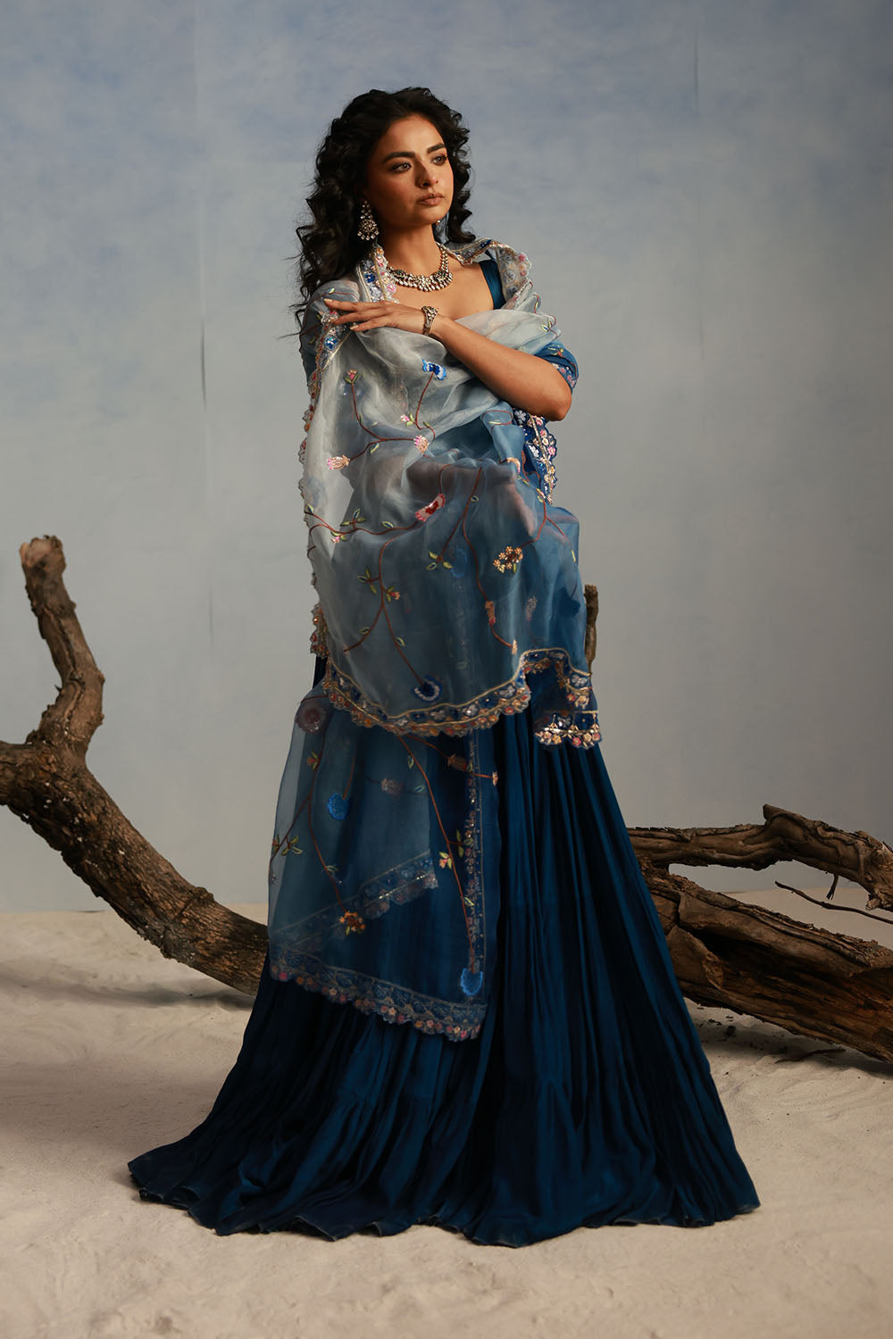 Deep Teal Extra Flared Anarkali Set